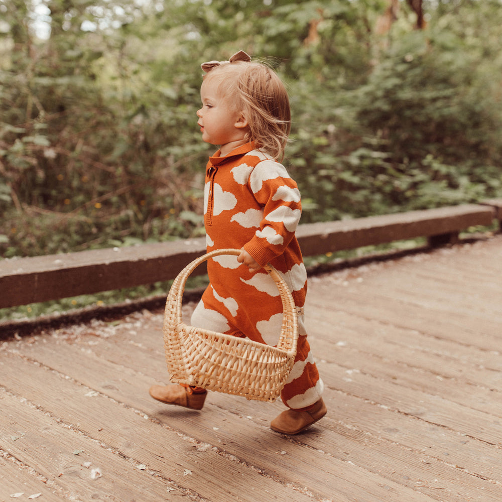 'clouds' rust knit jumpsuit