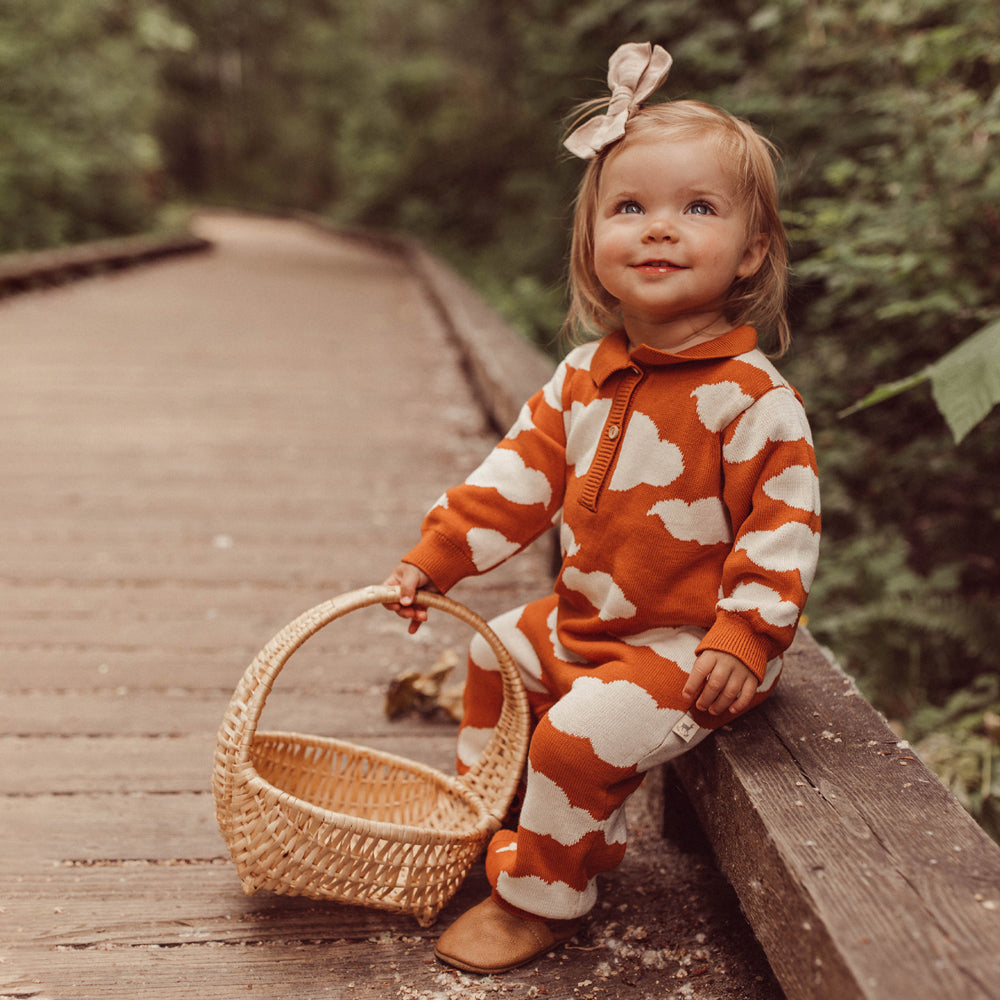 'clouds' rust knit jumpsuit