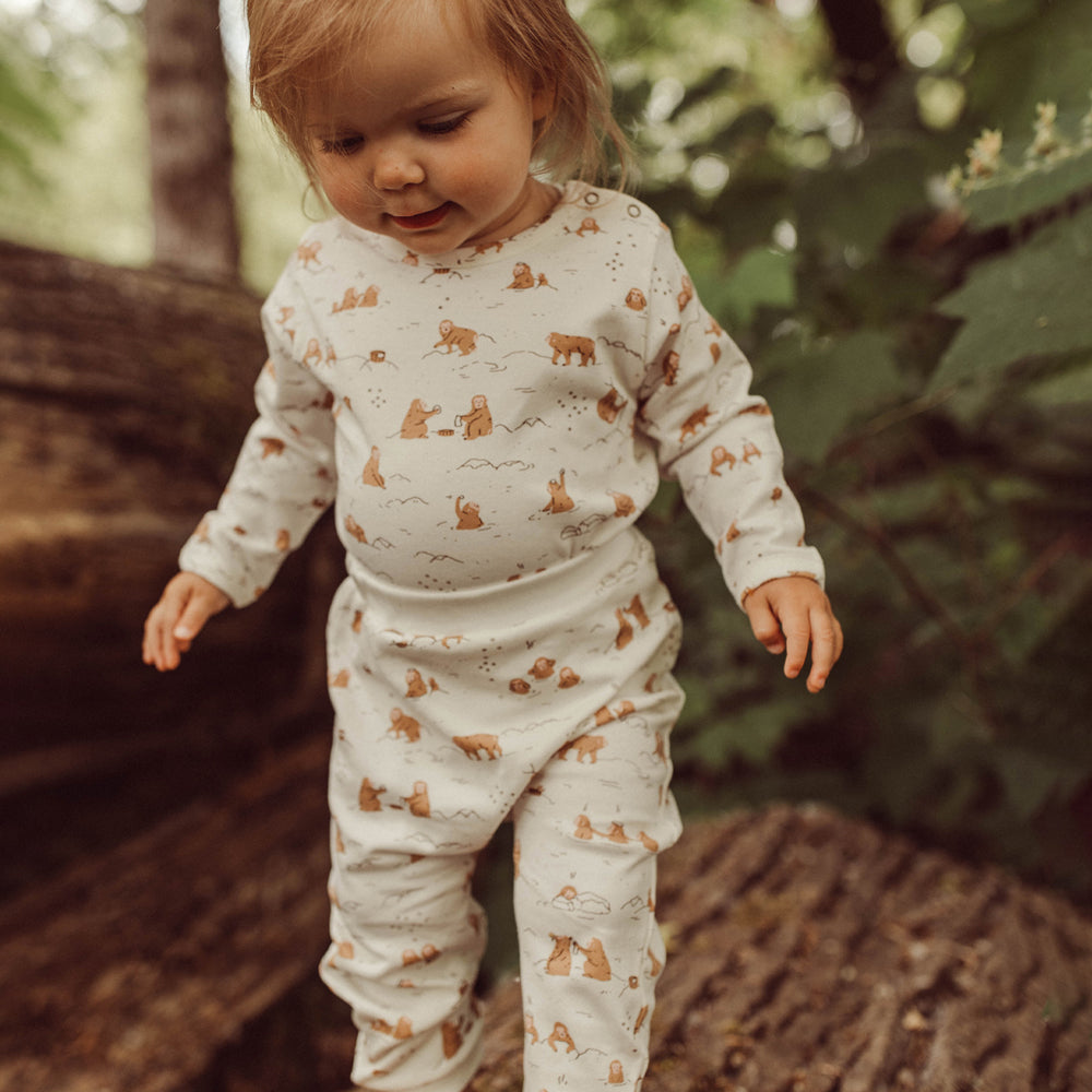 'monkey snow day' ivory pants