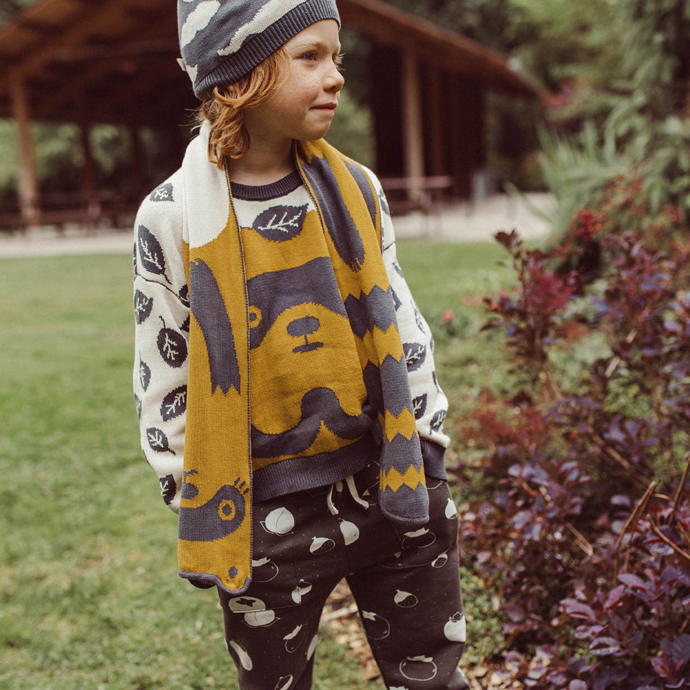 'tanuki (raccoon)' multi knit scarf