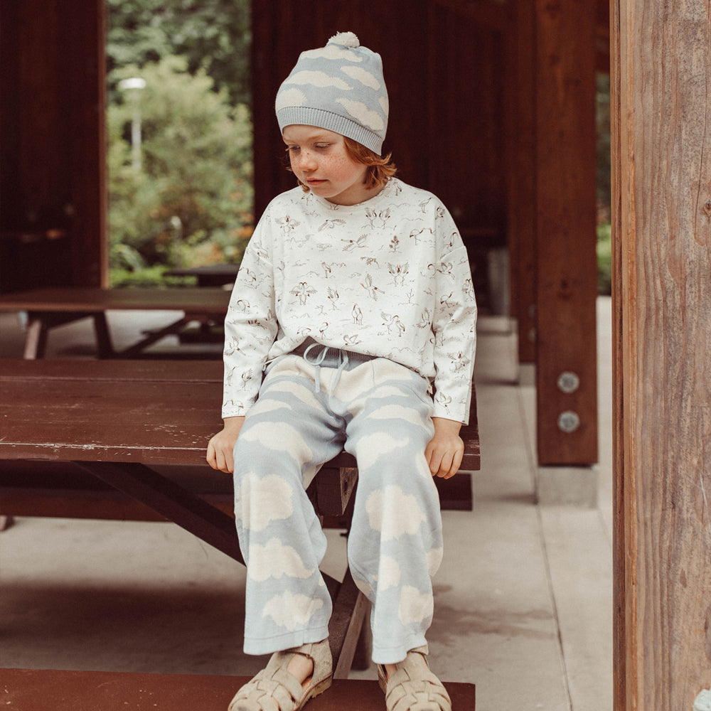 'clouds' gray knit clouds beanie