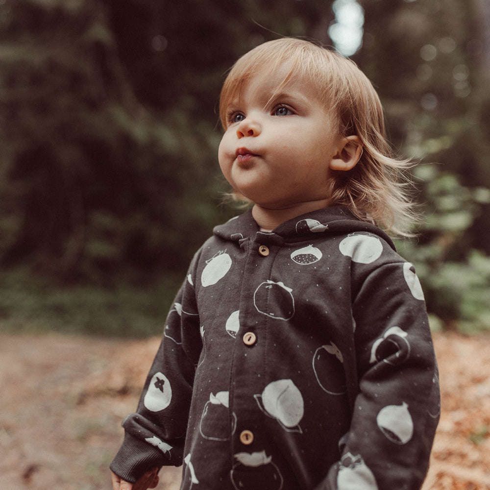 'fruitful patience' beluga hooded terry jumpsuit