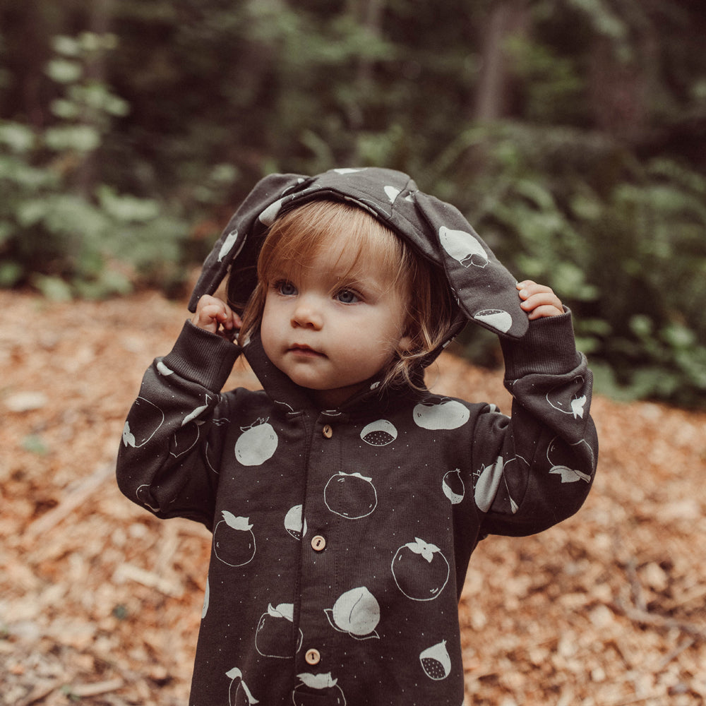 'fruitful patience' beluga hooded terry jumpsuit