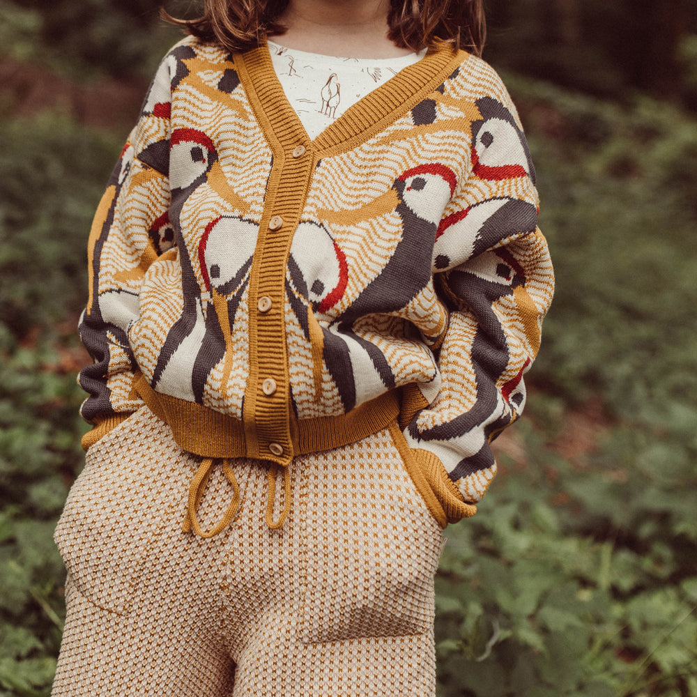 'multi' mustard knit pants