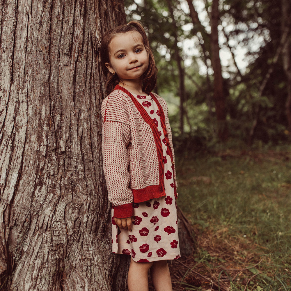 'multi' tibetan red knit cardigan