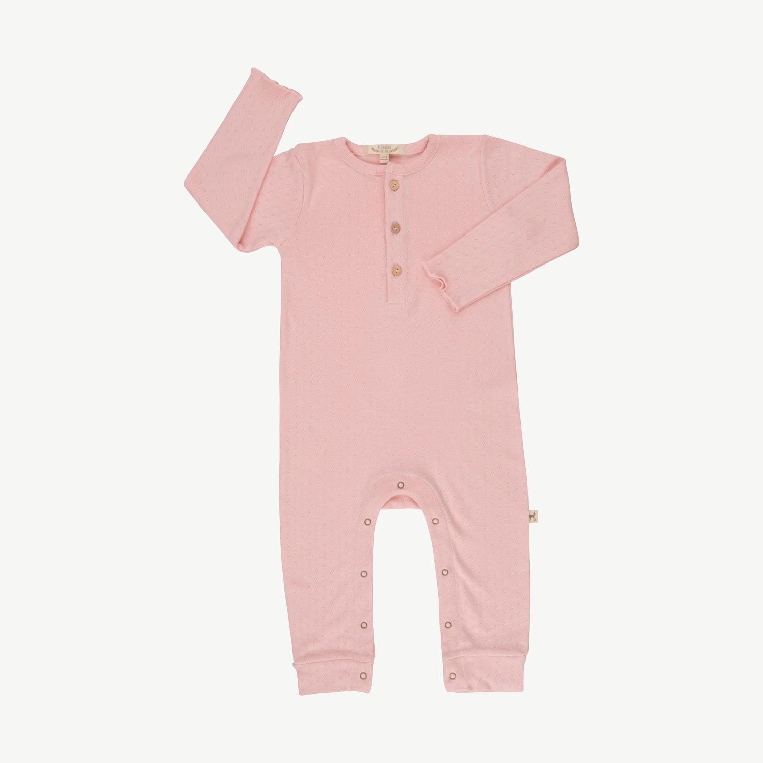 Pointelle Buttons Jumpsuit - Pointelle - Lotus