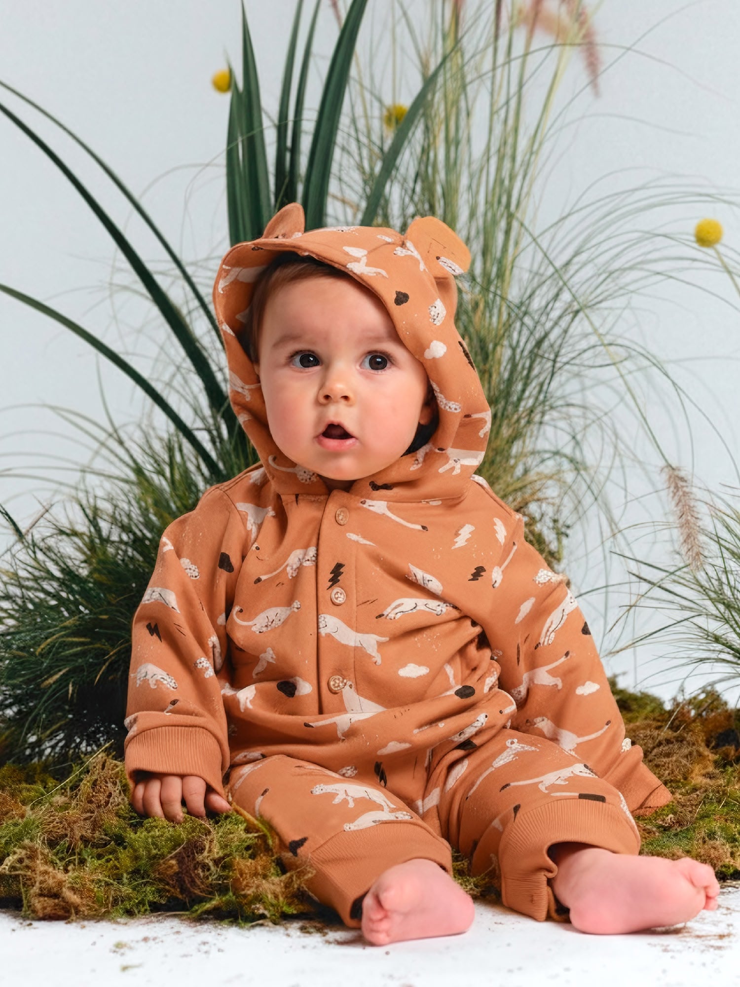 French Terry Bear Jumpsuit - Thunder Puma - Doe