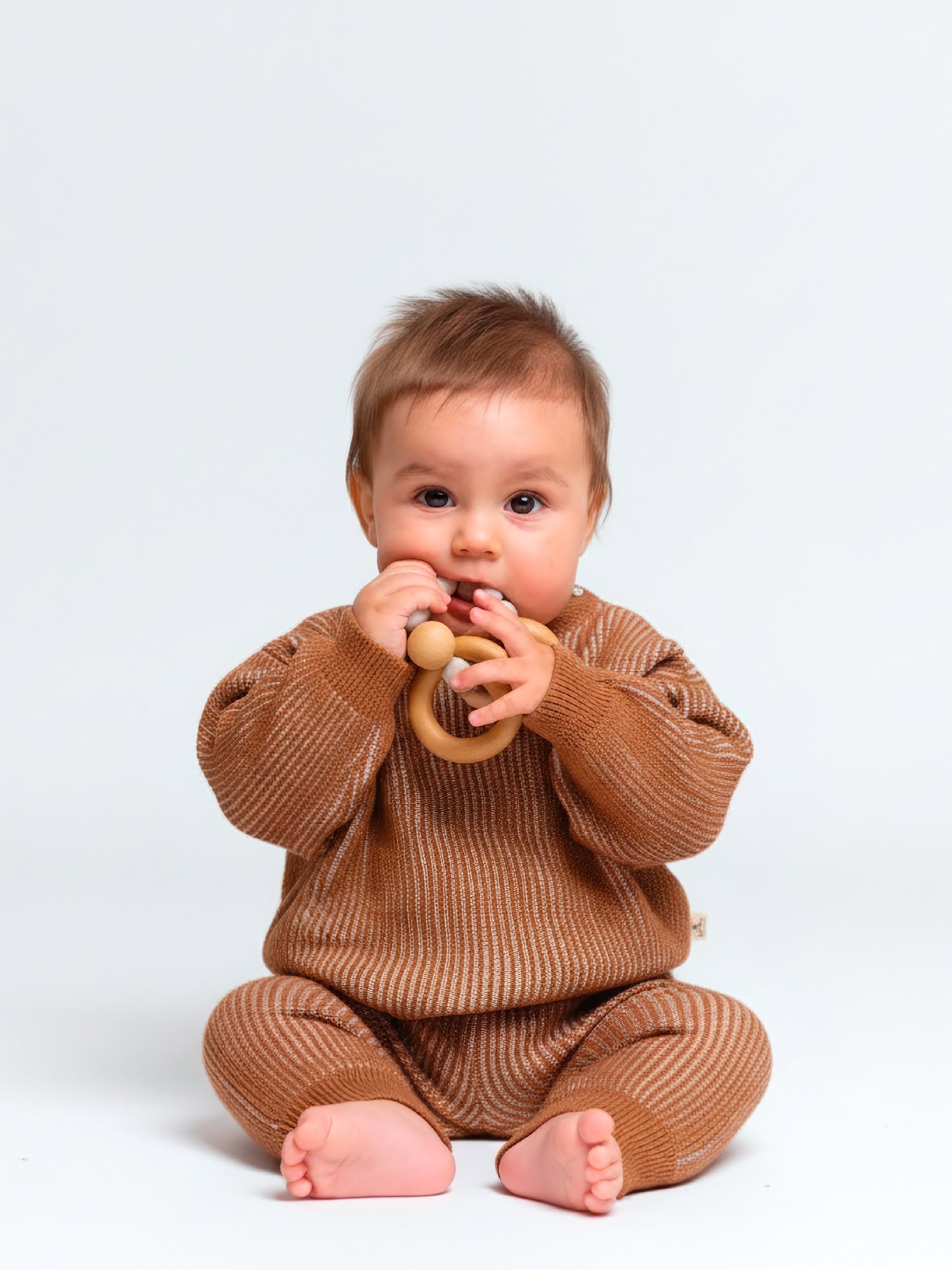 Knit Sweater - Rib - Two-Tone Cashew