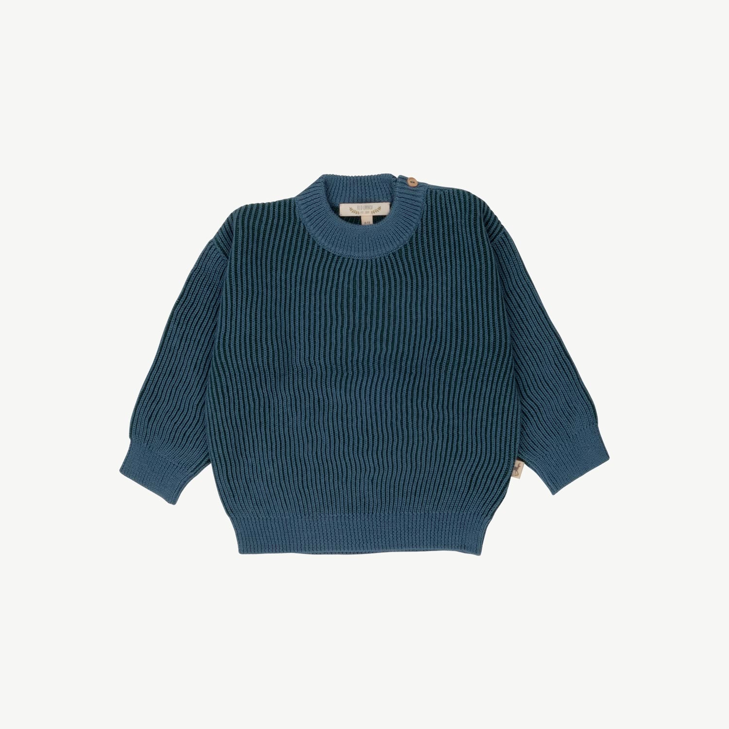 Knit Sweater - Rib - Two-Tone Blue