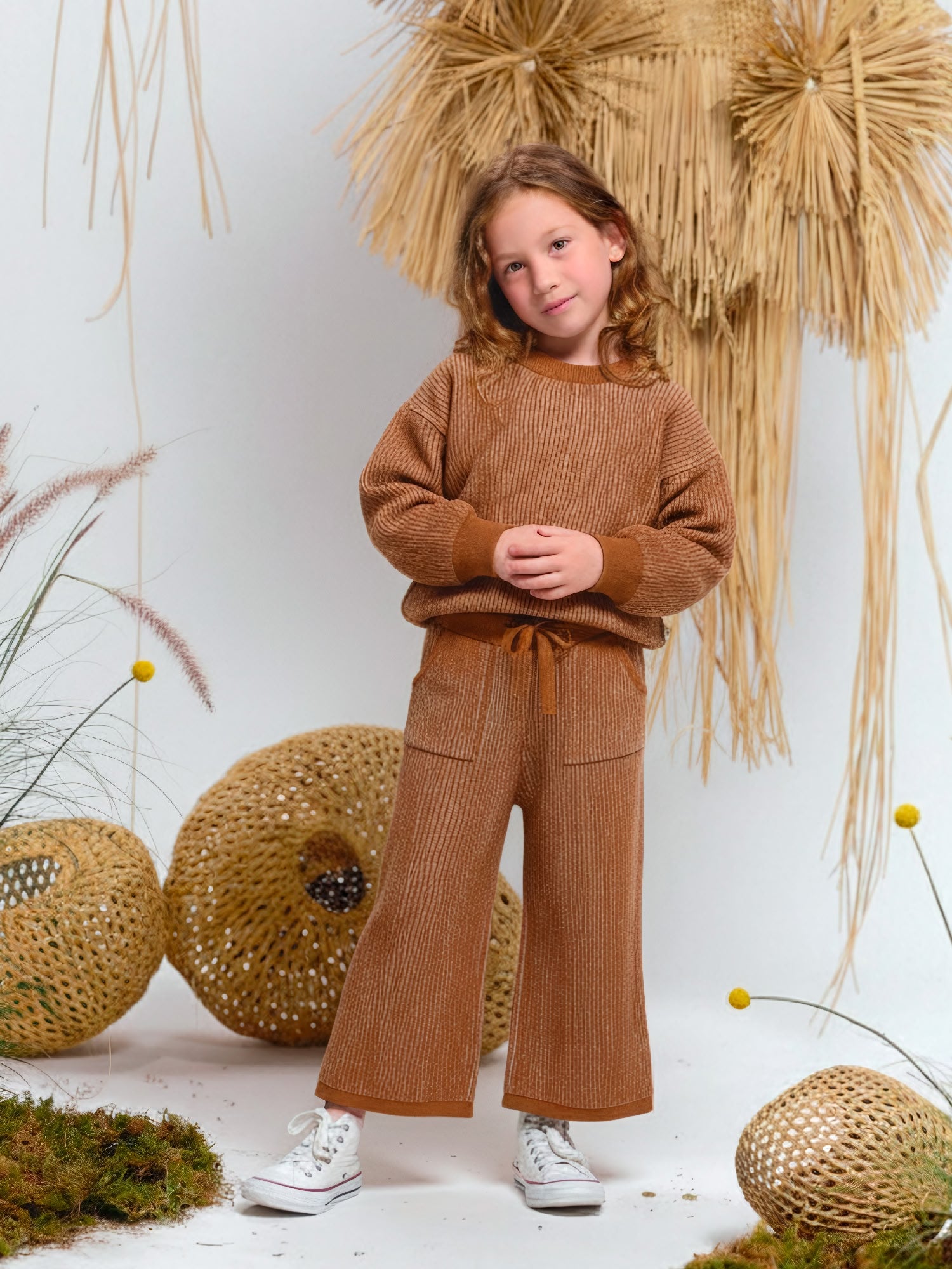 Knit Sweater - Rib - Two-Tone Cashew