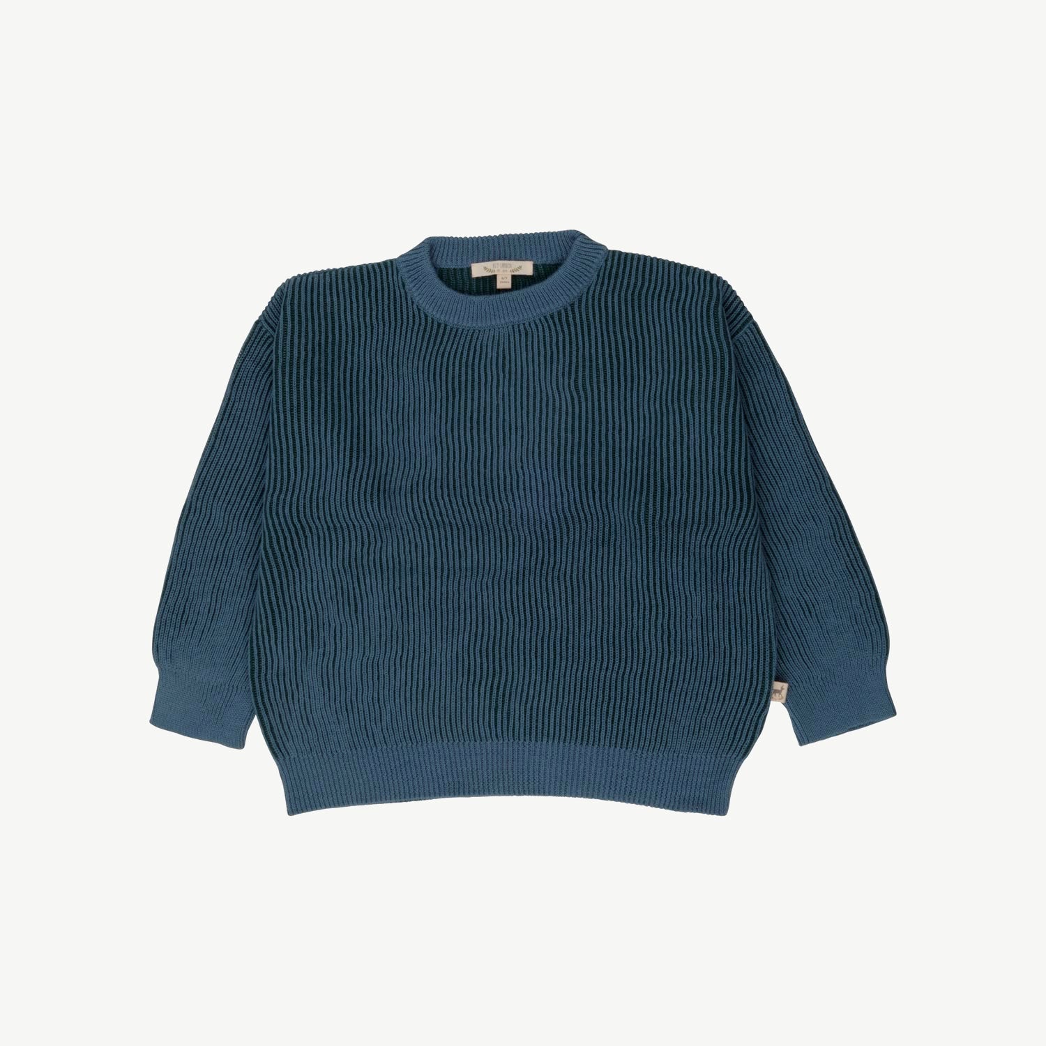 Knit Sweater - Rib - Two-Tone Blue