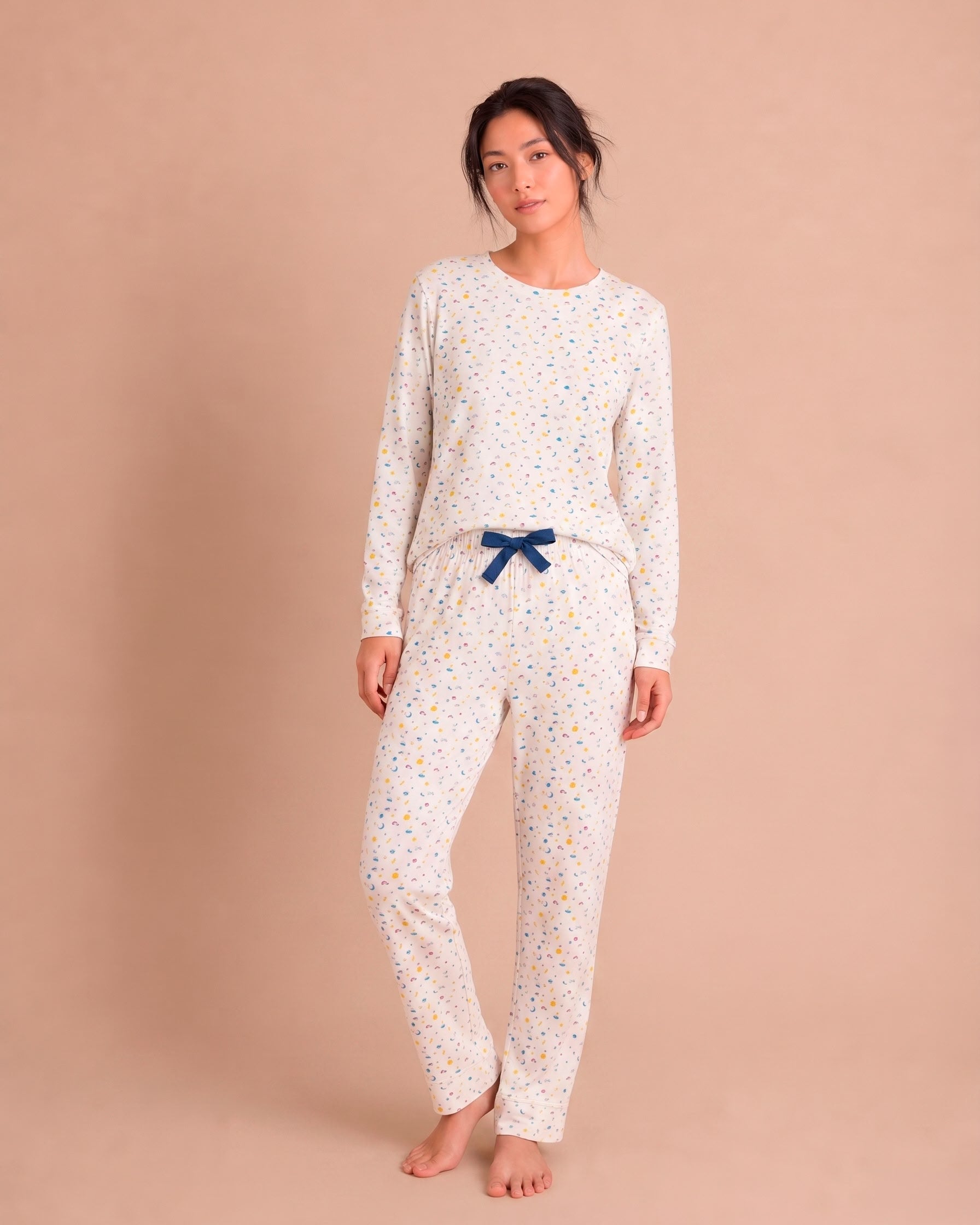 Essential Long Pajama Se - Sky Dreams - Ivory