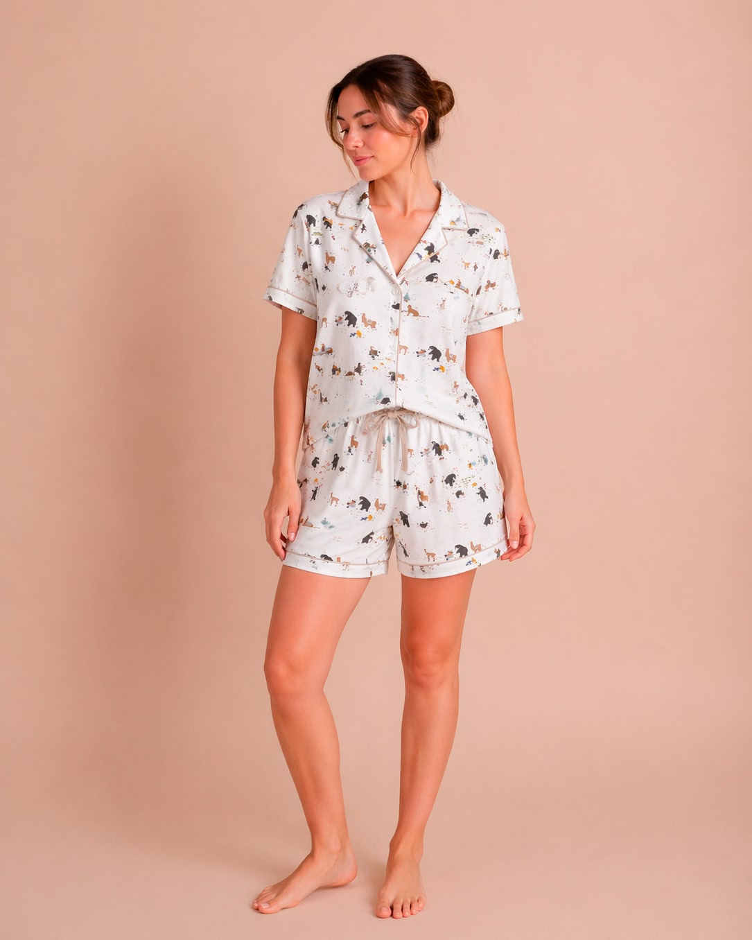 Short Shirt Pajama Set - The Story - Ivory