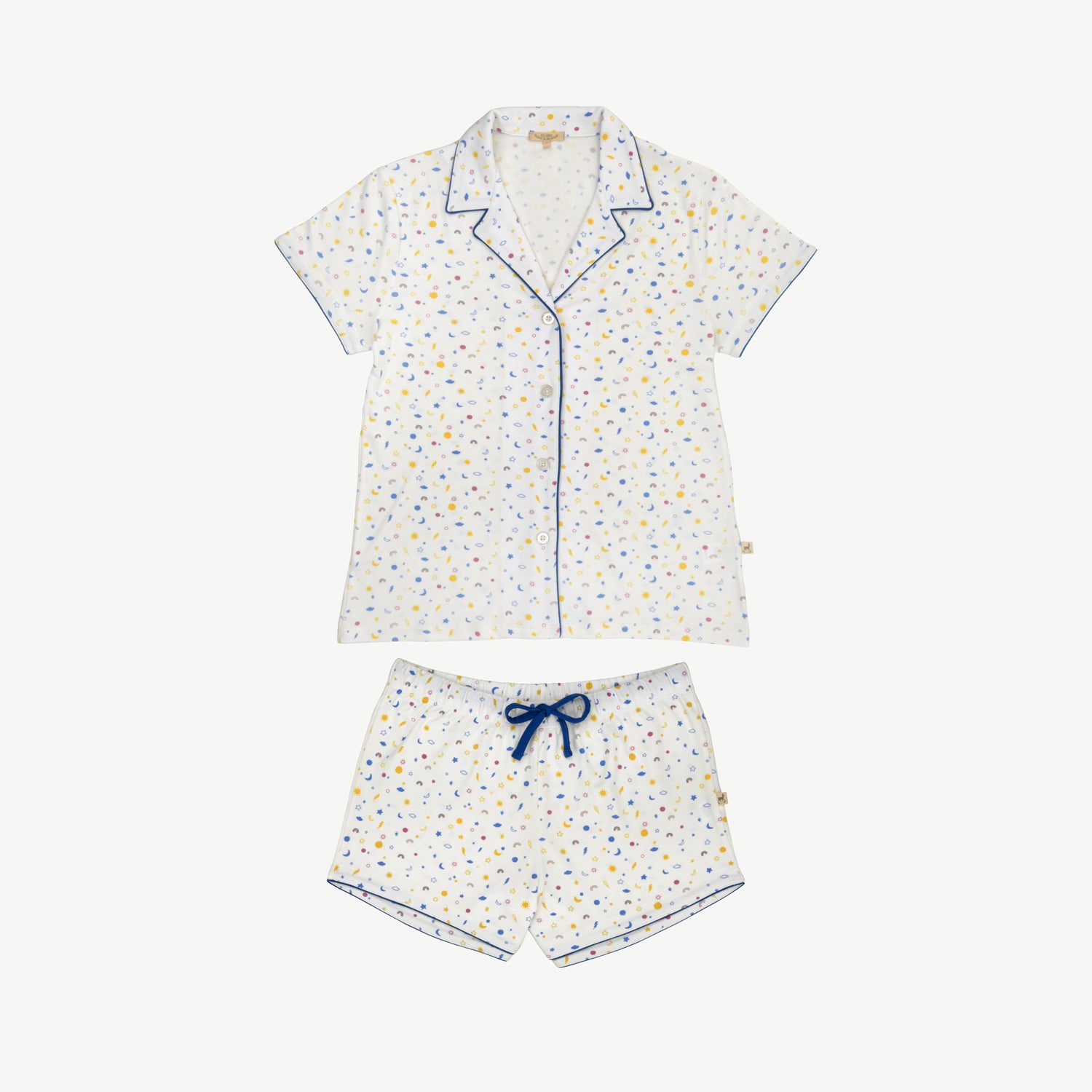 Short Shirt Pajama Set - Sky Dreams - Ivory