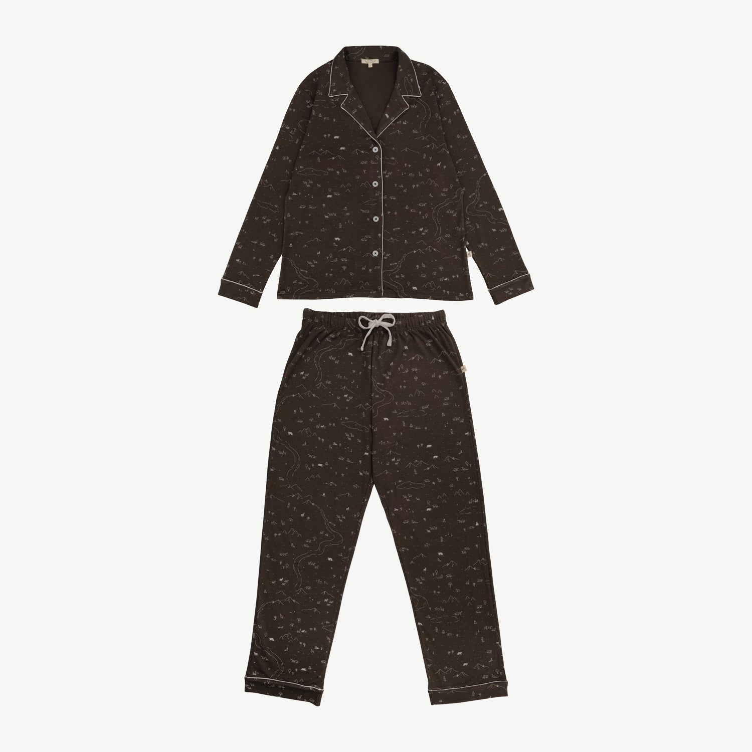 Long Shirt Pajama Set - Andean Plains - Beluga