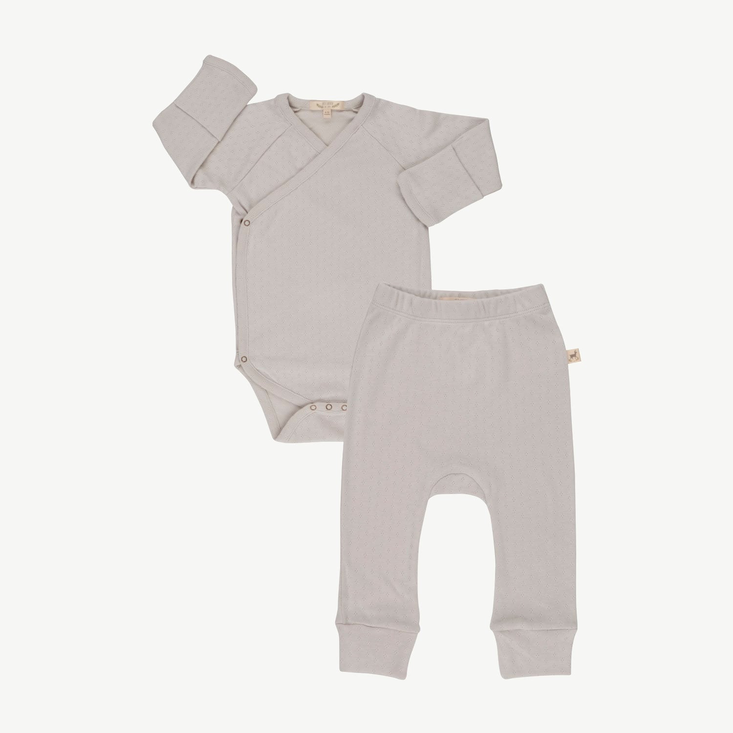 Pointelle Set: Kimono Onesie + Leggings - Pointelle - Lunar Rock