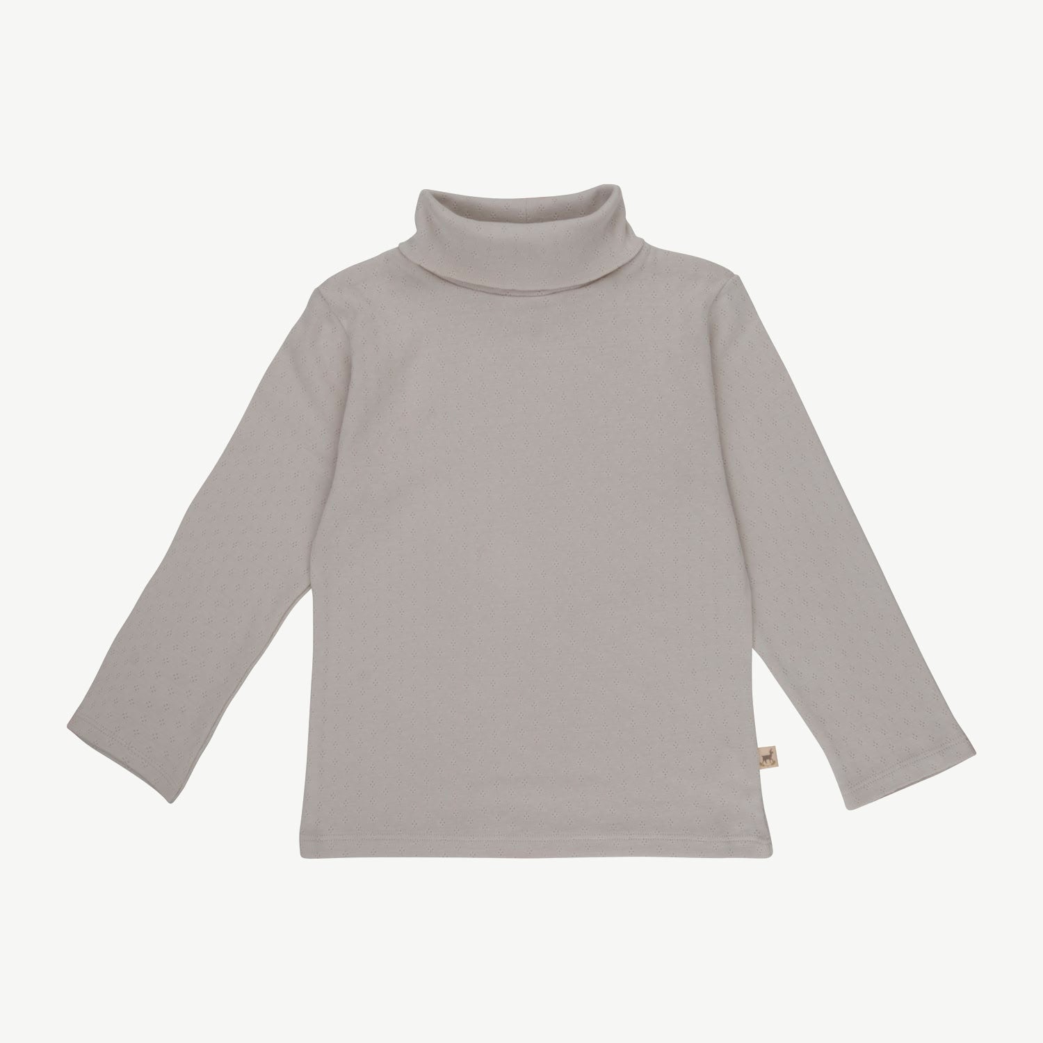 Pointelle Turtle Neck Top - Pointelle - Lunar Rock