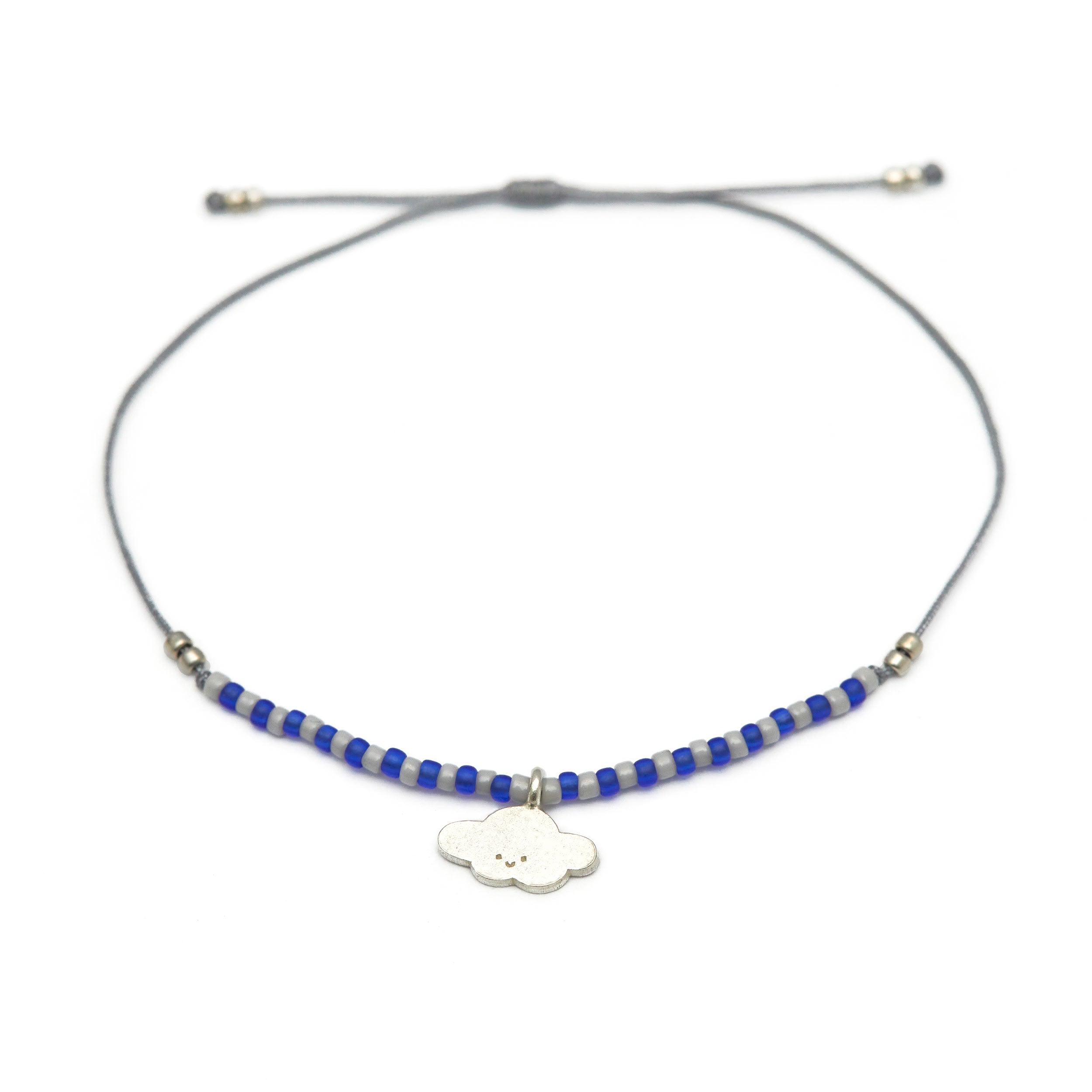 Bracelet - Cloud Charm and Beads - Sterling Silver