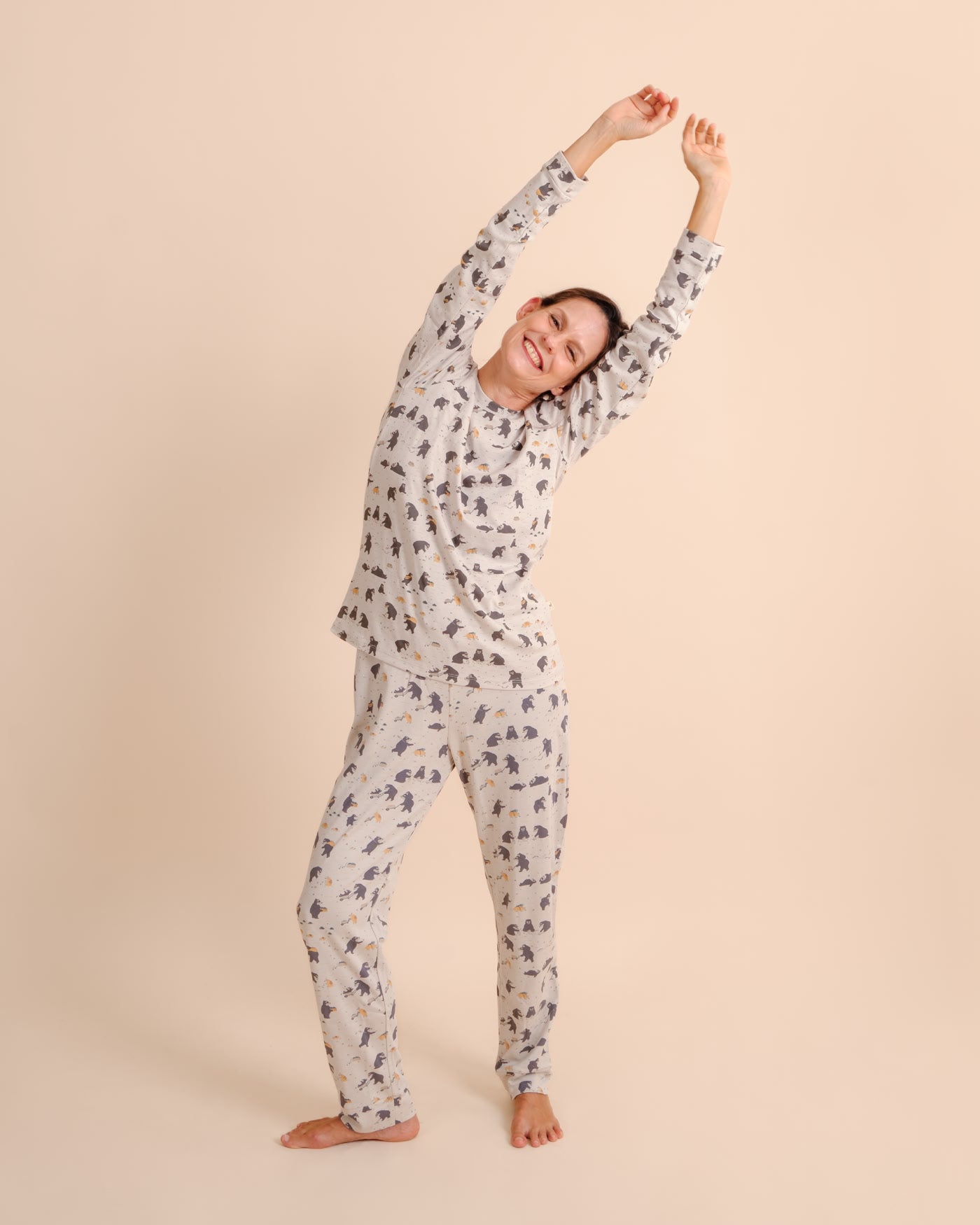 Essential Long Pajama Set - Bear Land - Lunar Rock