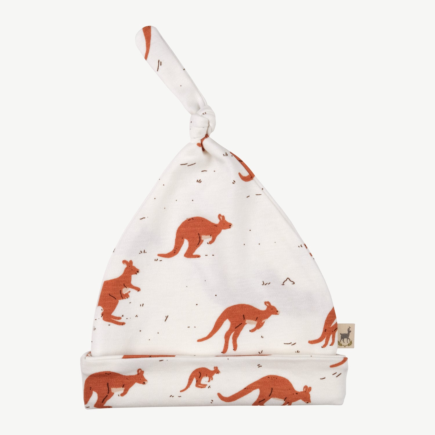 Baby essentials 2, 'kangaroo mob' ivory footed jumpsuit + beanie