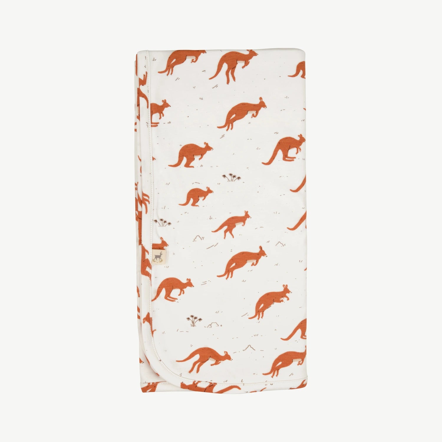 'kangaroo mob' ivory reversible blanket