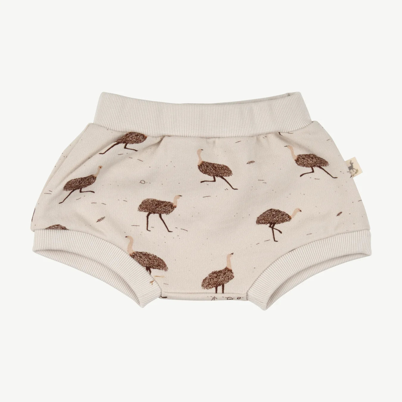 'emus everywhere' white sand shorts