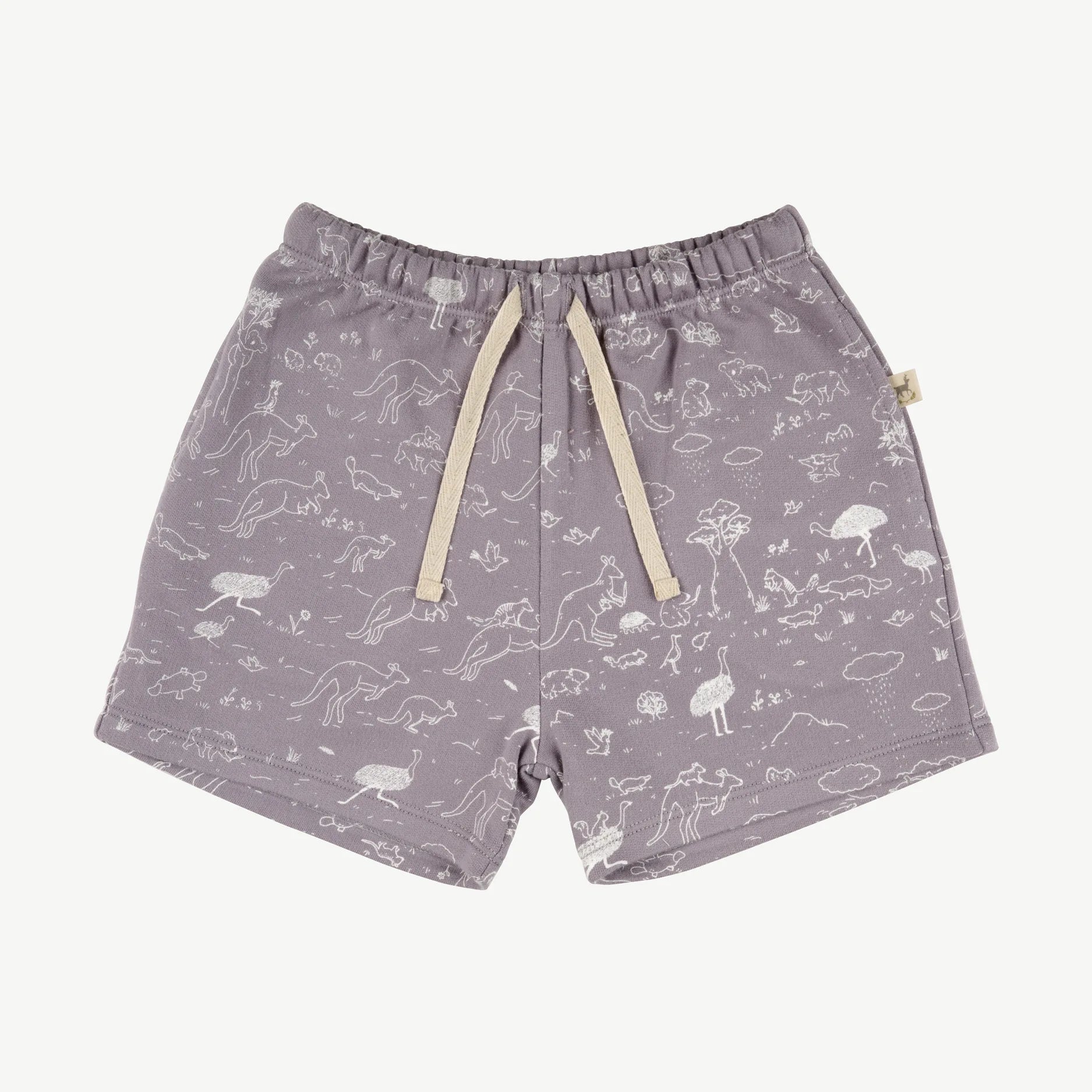 'the story' minimal gray shorts