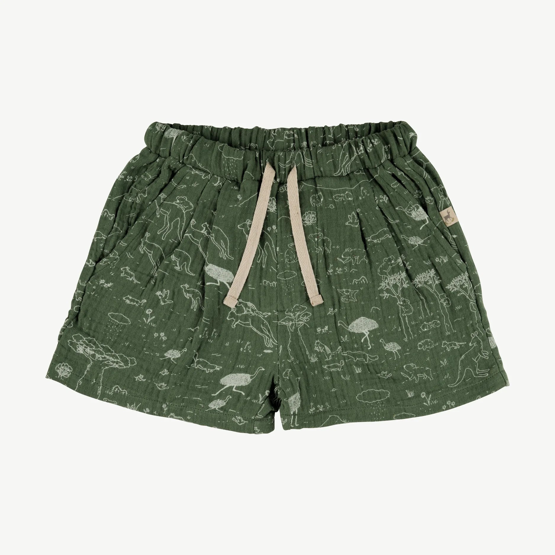 'the story' dark green shorts