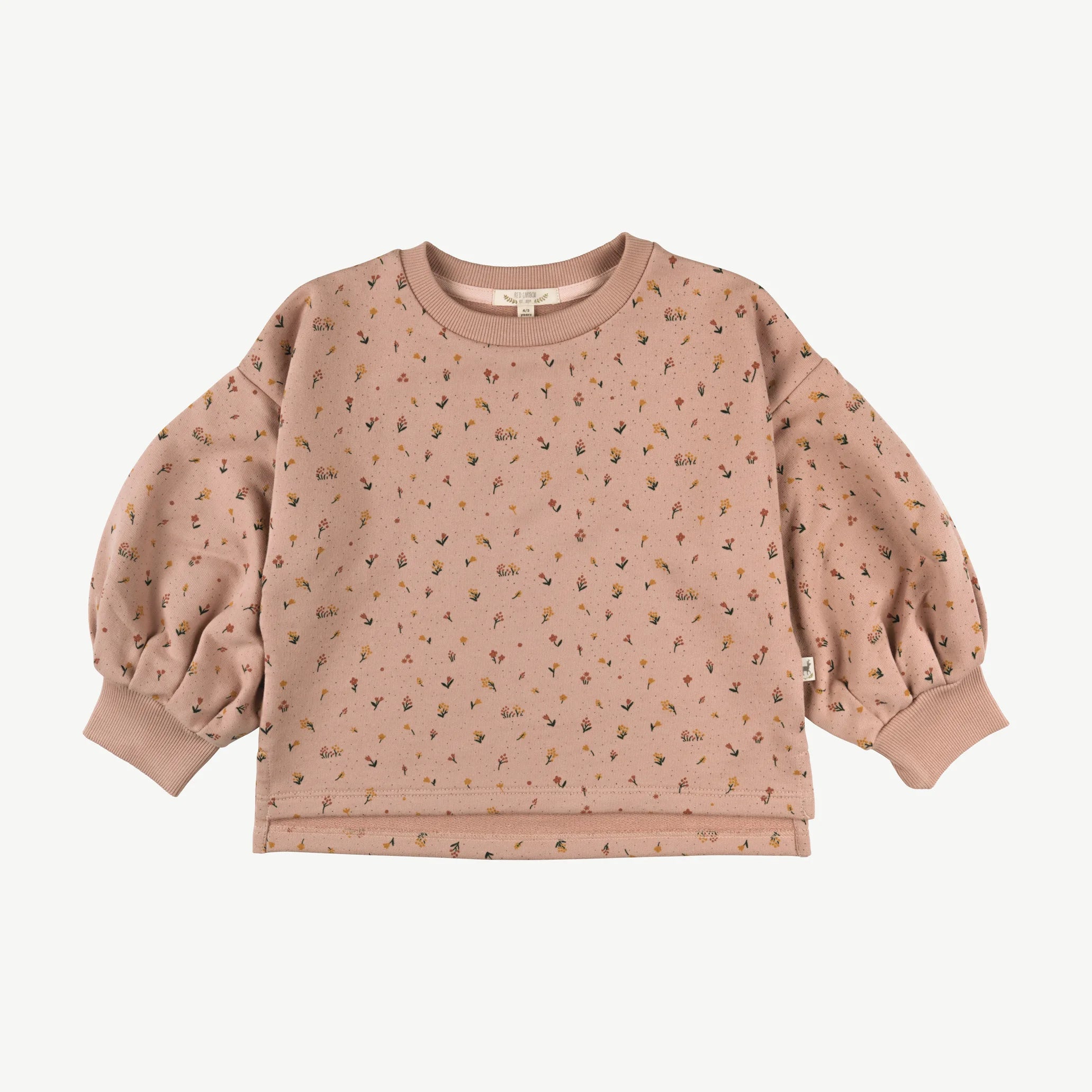 'desert wildflower' mahogany rose puffed-sleeve sweatshirt