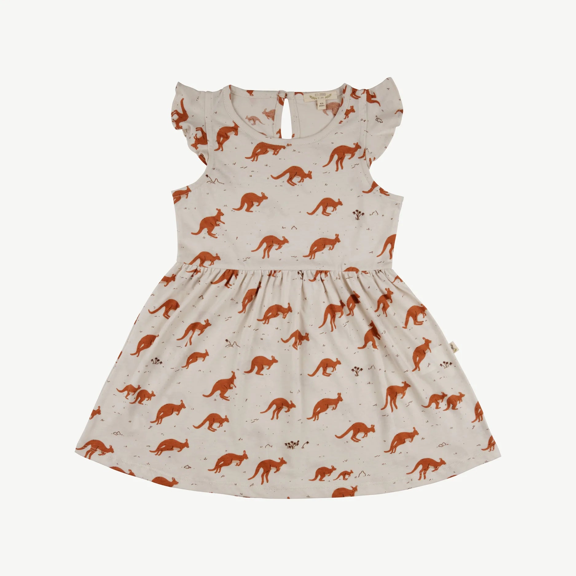 'kangaroo mob' white sand sleeveless dress