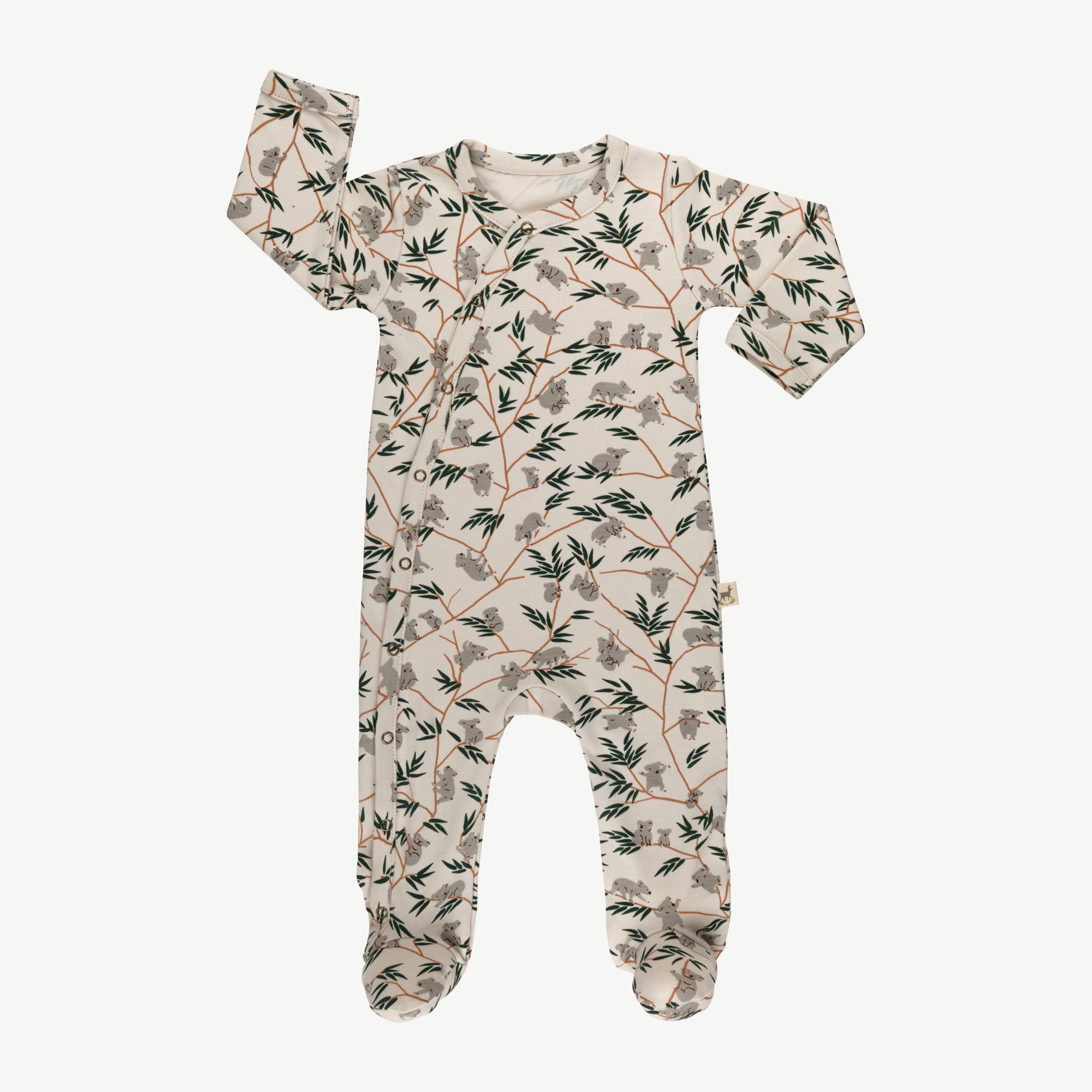 Baby essentials 2, 'joyful joeys' rainy day footed jumpsuit + beanie