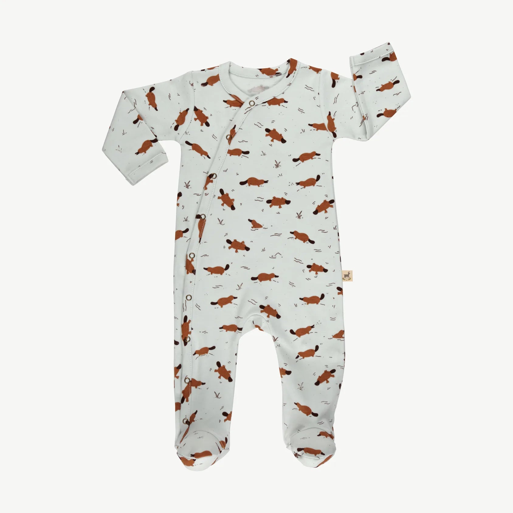 'platypus pond' ice flow footed jumpsuit