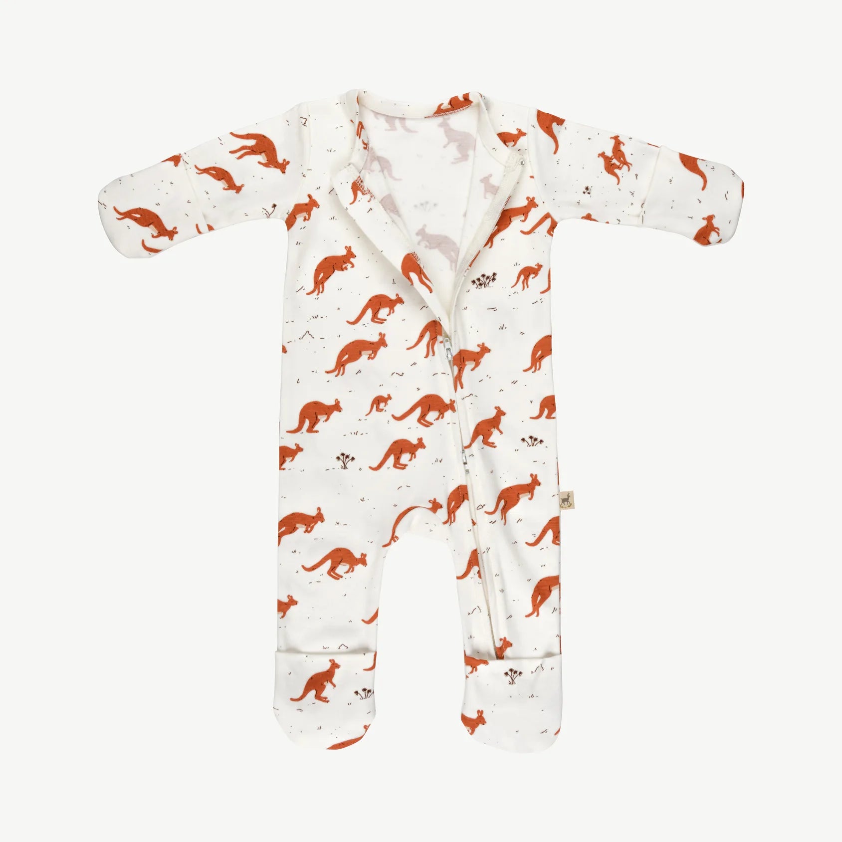 'kangaroo mob' ivory zippered jumpsuit