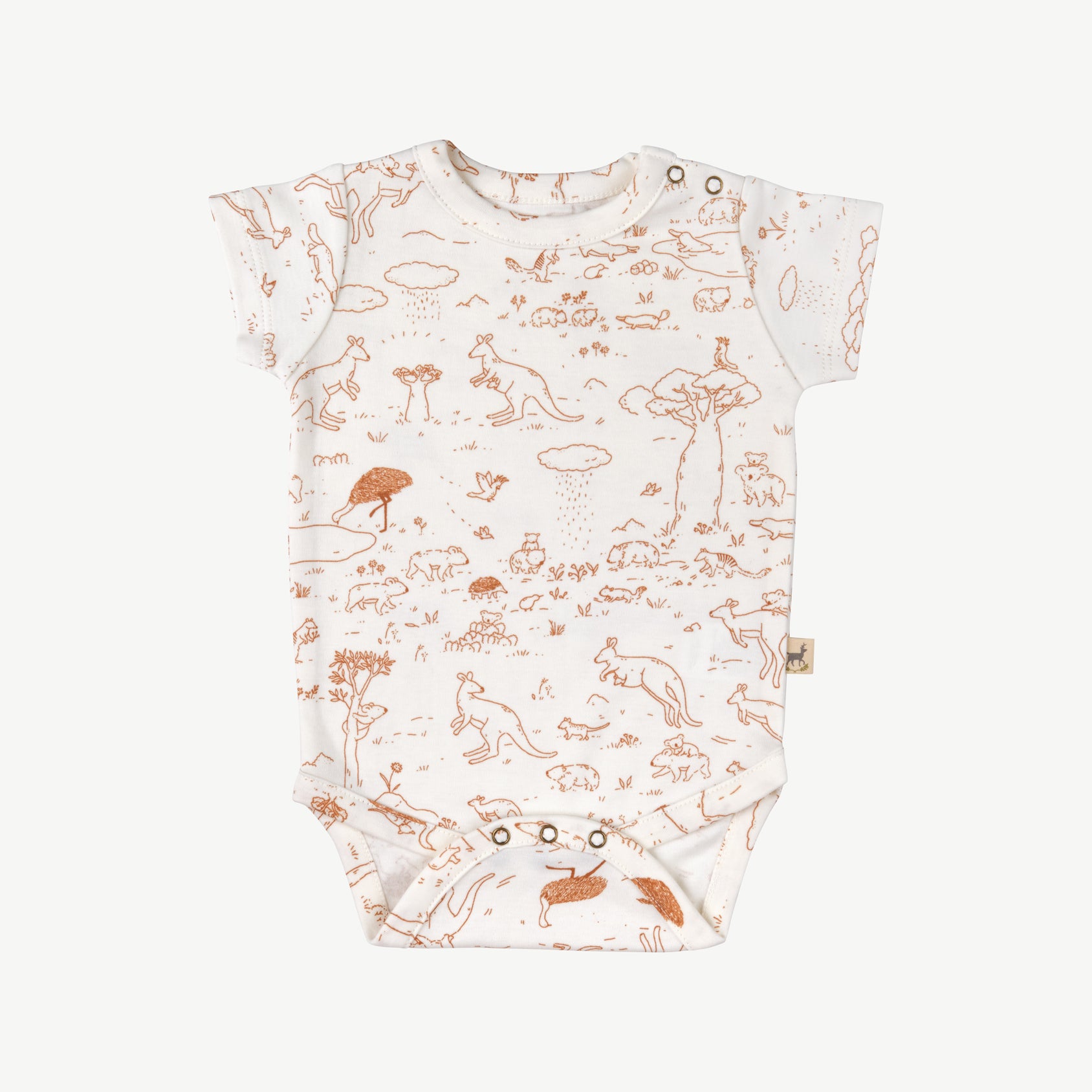 'footprints in the outback' ivory onesie + pants baby outfit