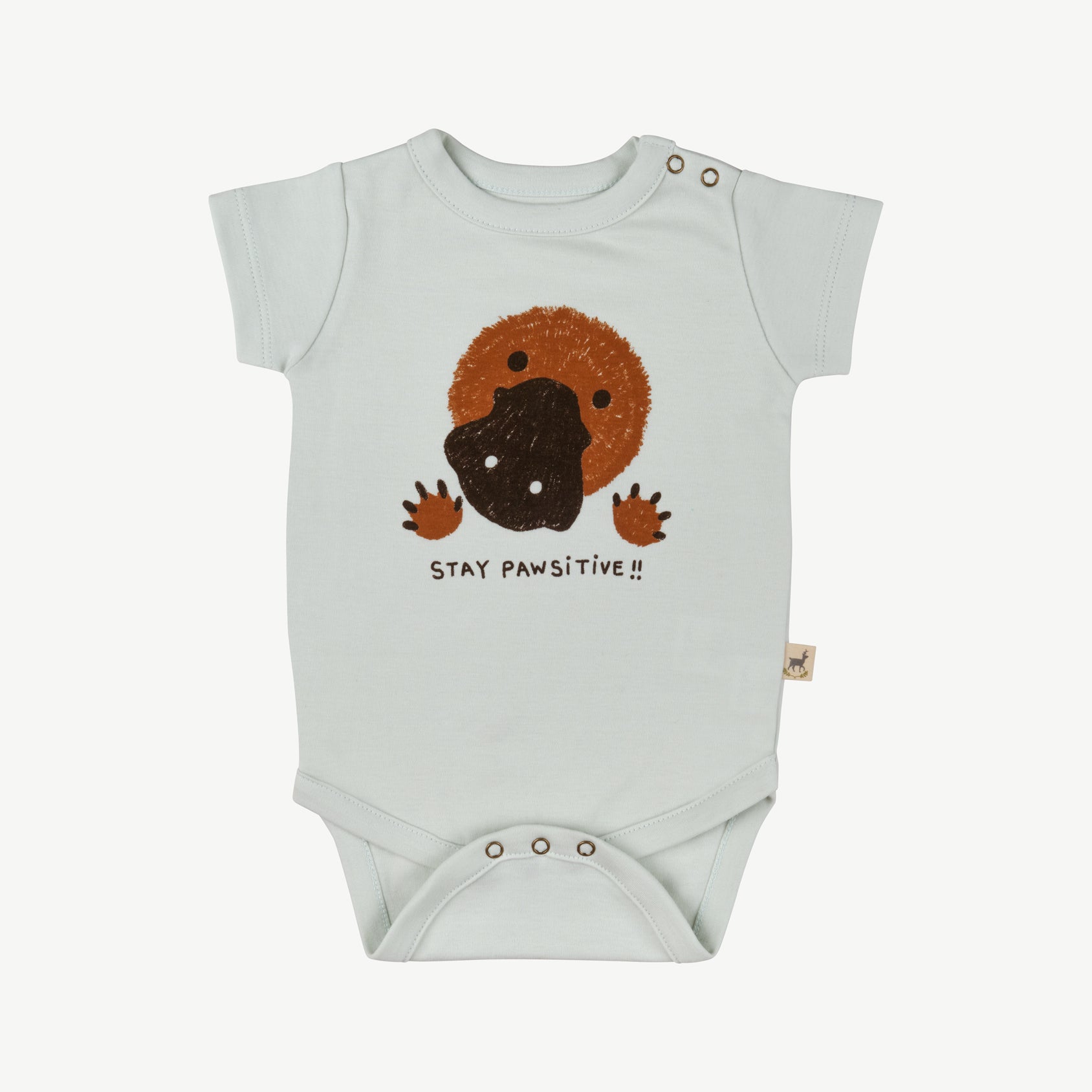 'stay pawsitive!!' ice flow onesie + pants baby outfit