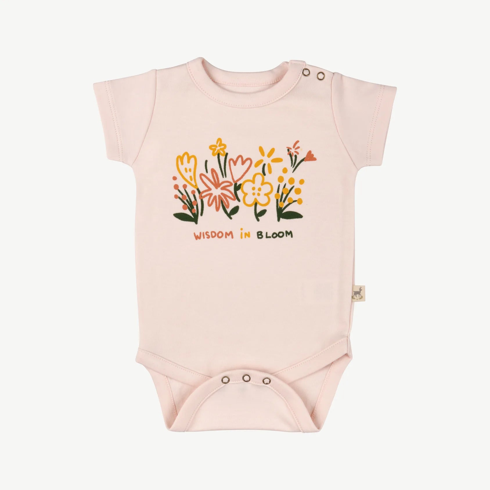 'wisdom in bloom' pearl short sleeve onesie