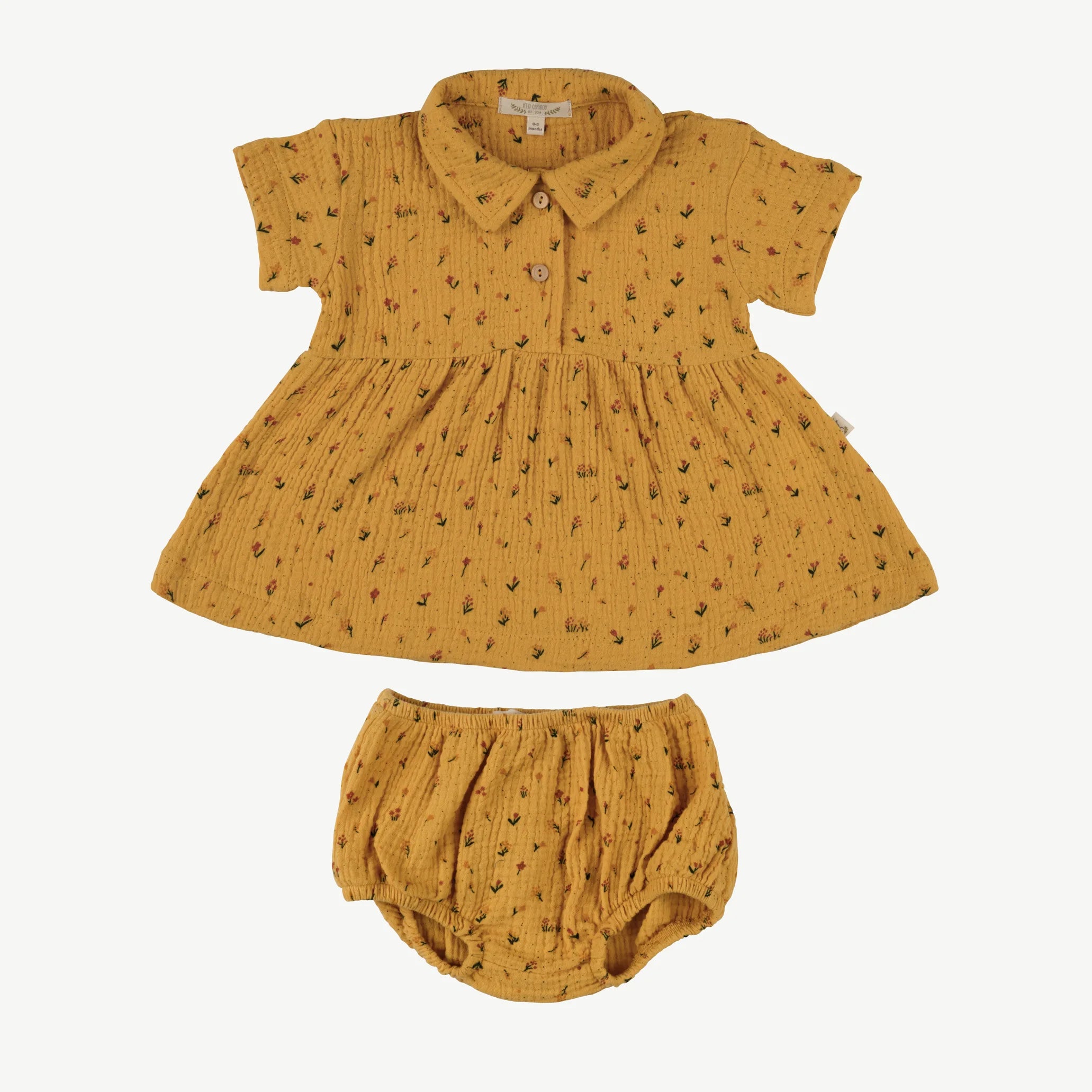 'desert wildflower' dark yellow dress + bloomer set