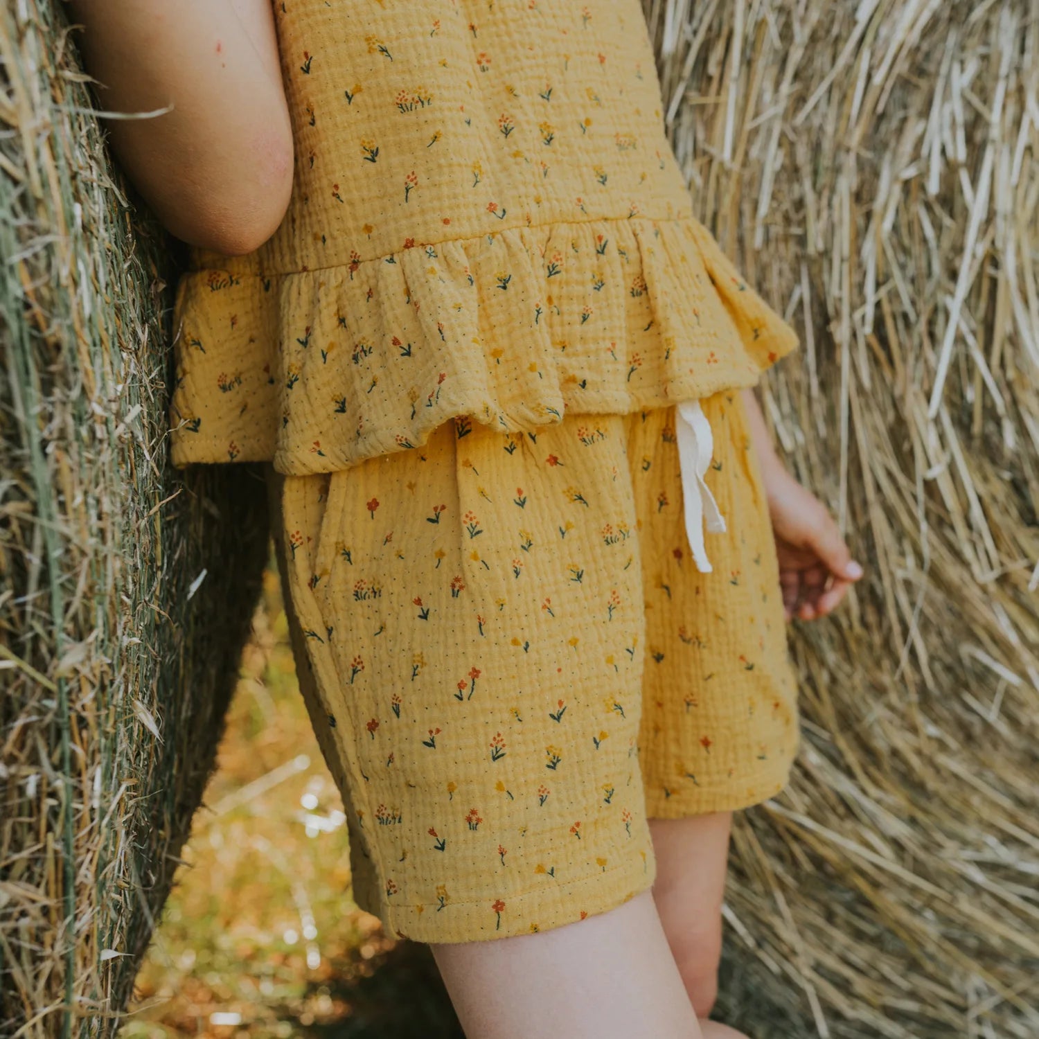 'desert wildflower' dark yellow strap blouse