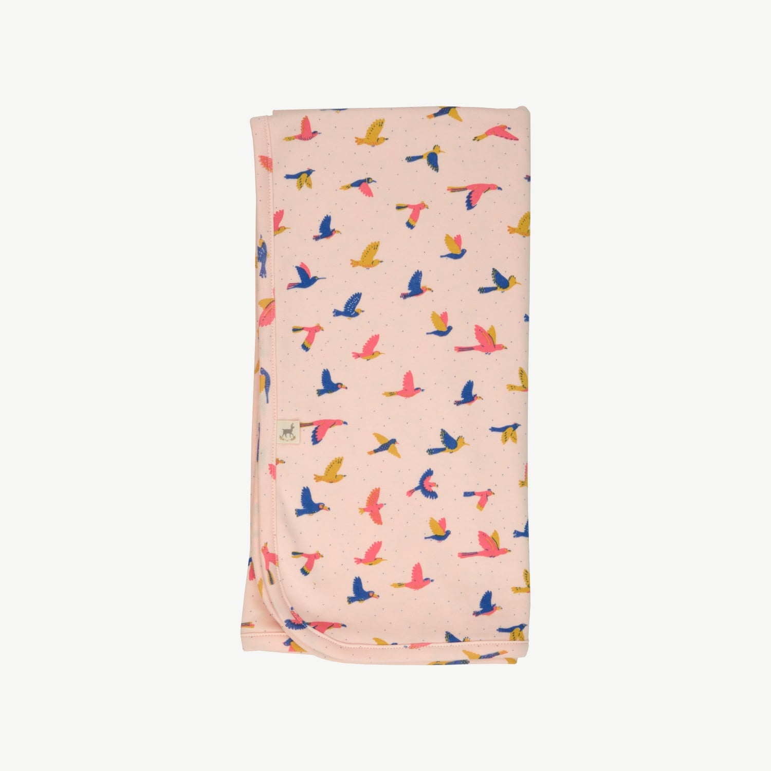 Double-Sided Blanket - Boundless Birds - Soft Peach