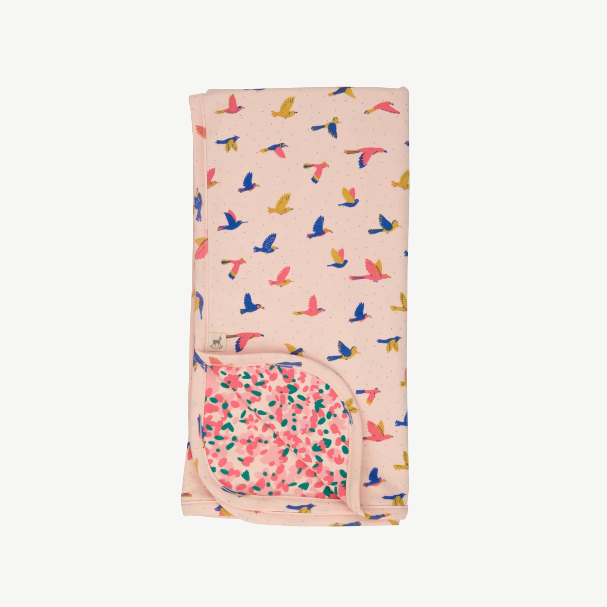 Double-Sided Blanket - Boundless Birds - Soft Peach