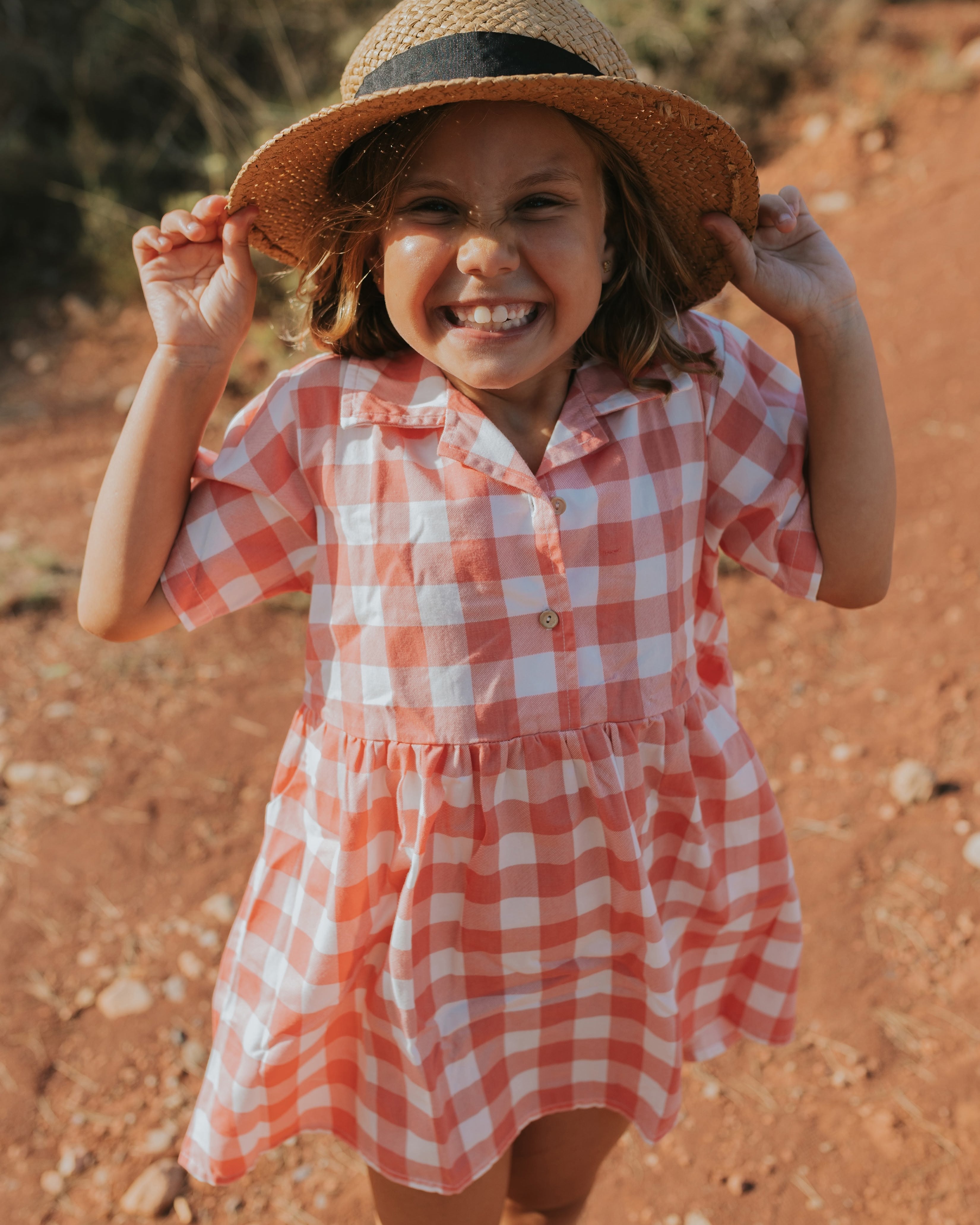 Aloha Dress - Gingham Gem - Rose