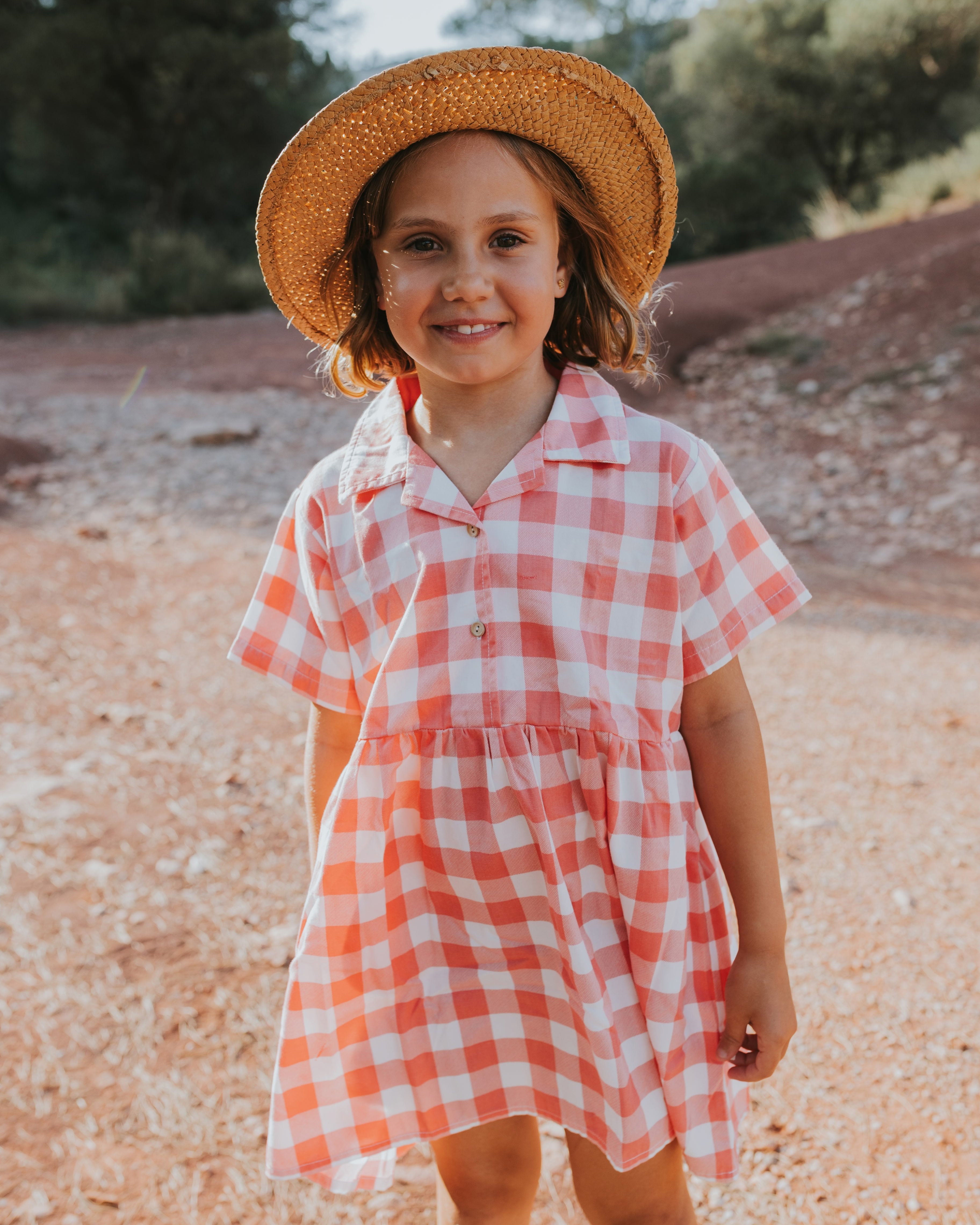 Aloha Dress - Gingham Gem - Rose