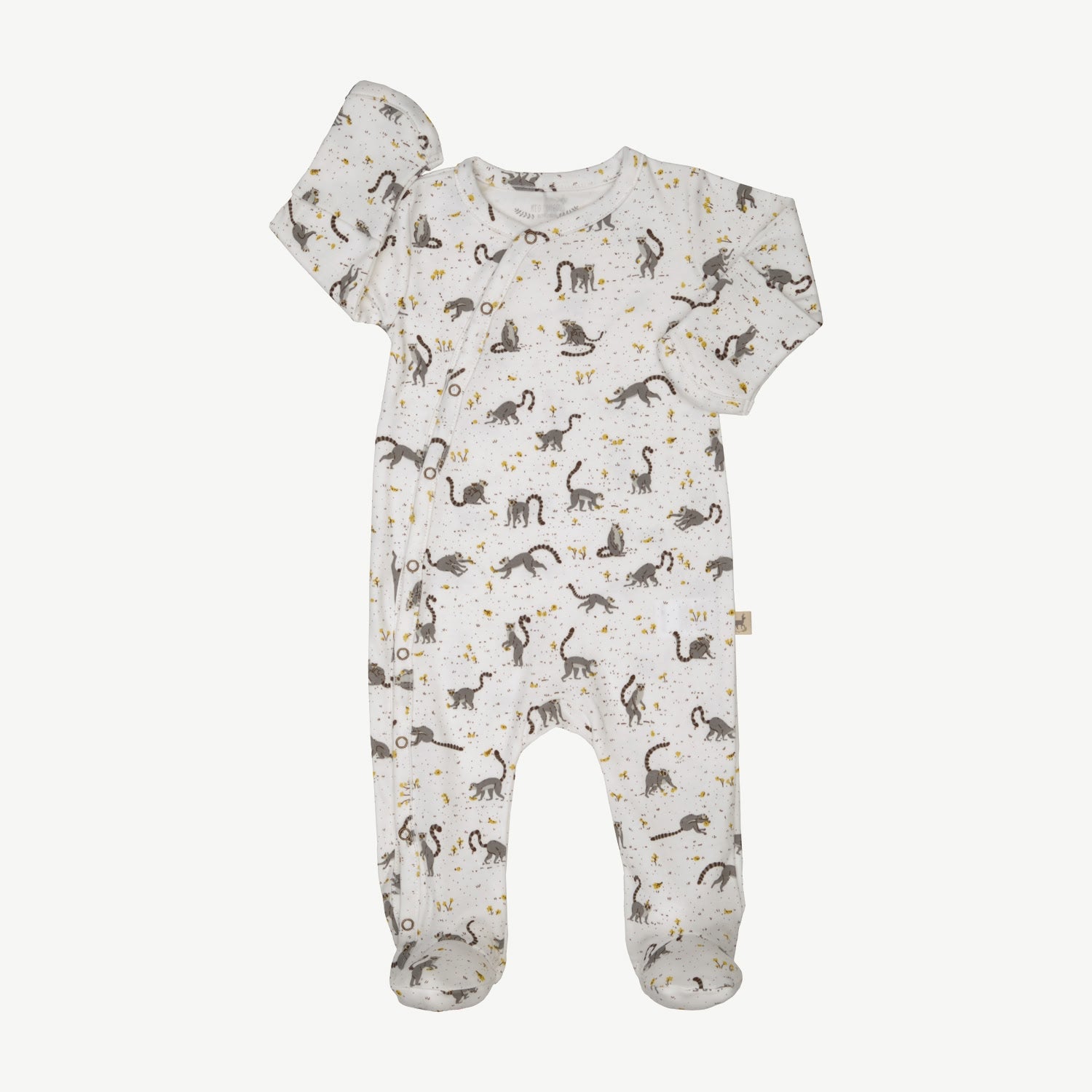 Footed Jumpsuit - L'amour Lemur - Ivory