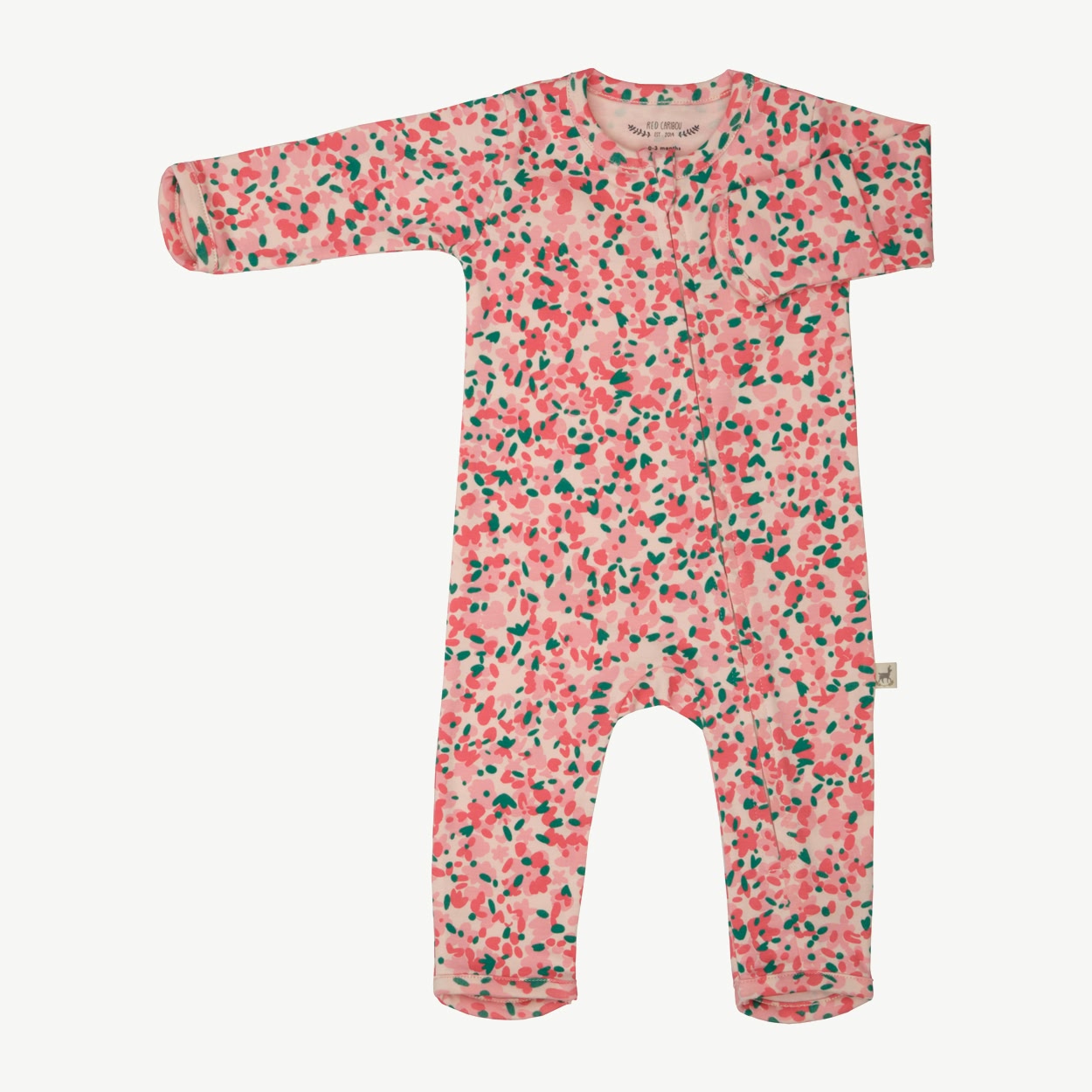 Zippered Jumpsuit - Blooming Beauty - Soft Peach
