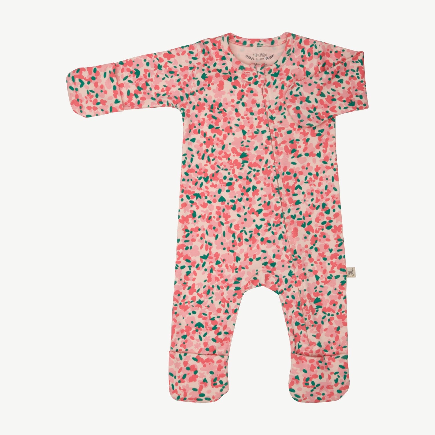 Zippered Jumpsuit - Blooming Beauty - Soft Peach