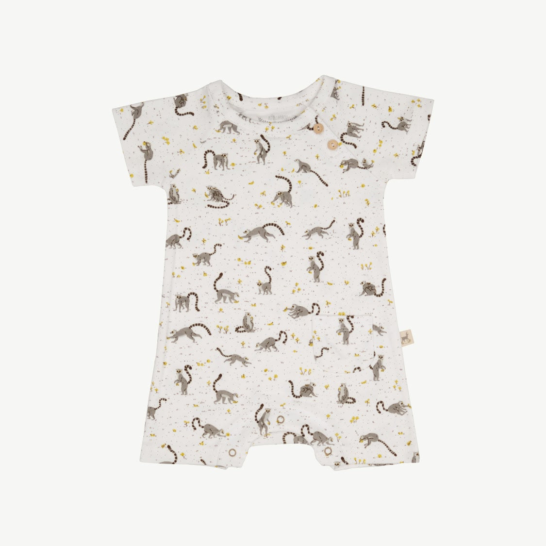 Short Sleeve Jumpsuit - L'amour Lemur - Ivory