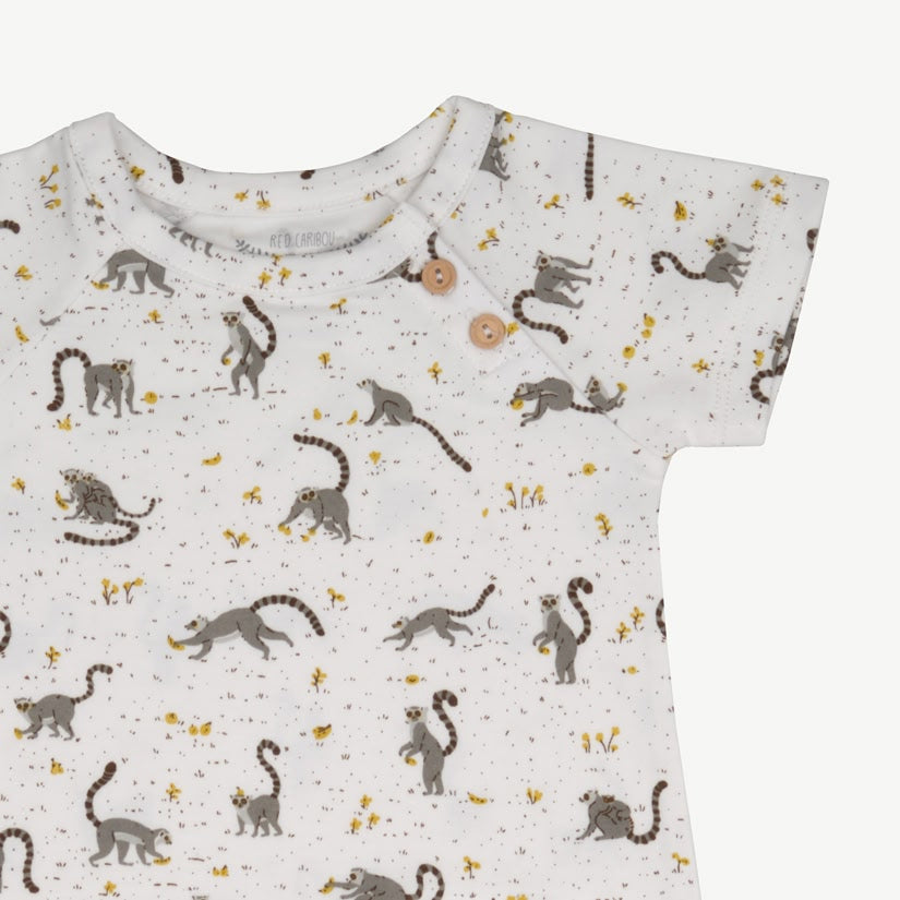 Short Sleeve Jumpsuit - L'amour Lemur - Ivory