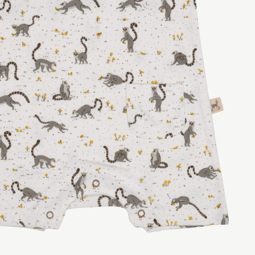 Short Sleeve Jumpsuit - L'amour Lemur - Ivory