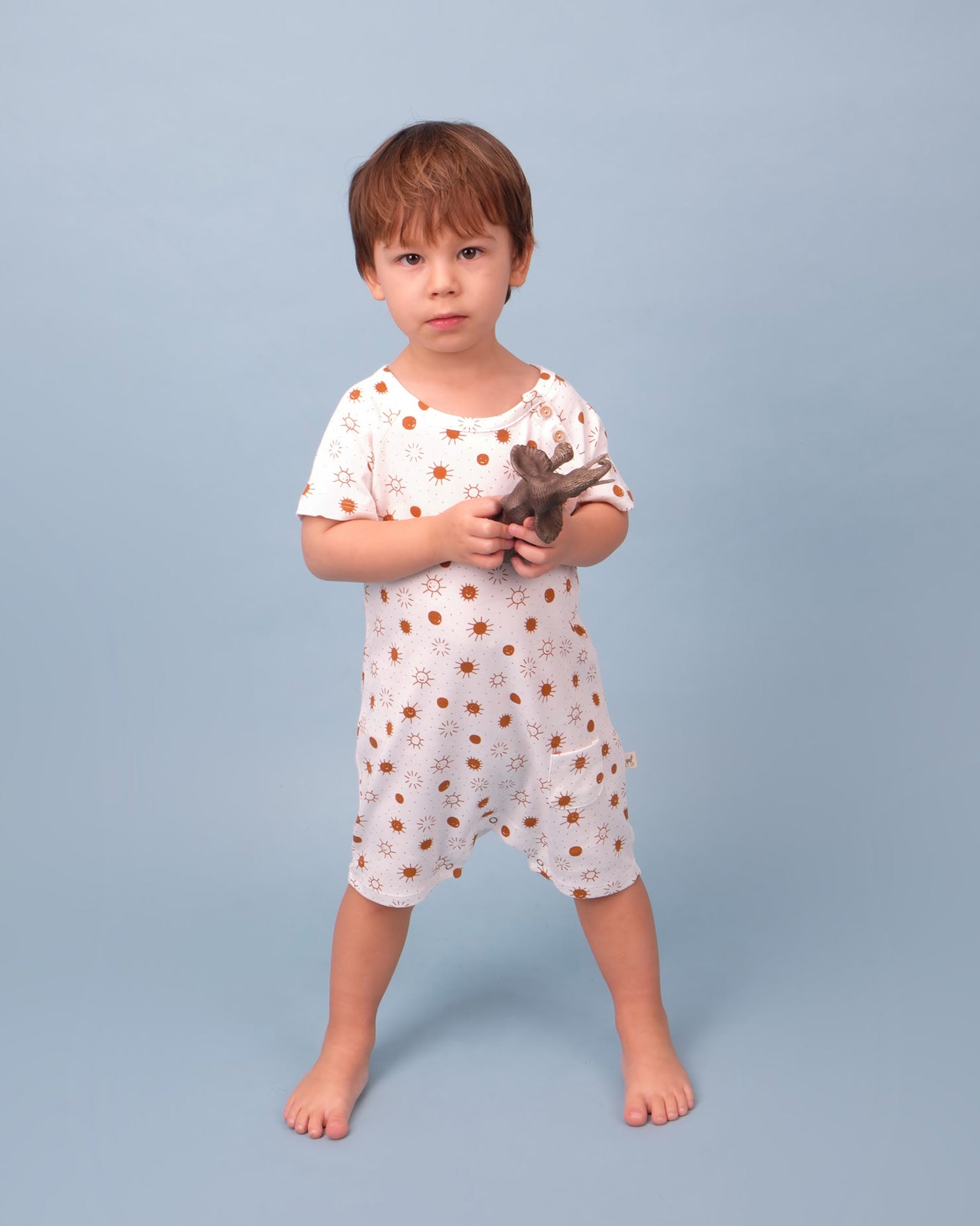 Short Sleeve Jumpsuit - Sunny Smiles - Ivory