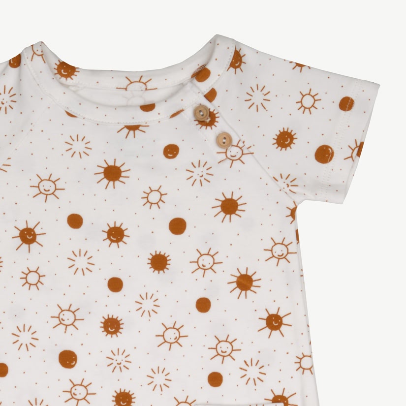 Short Sleeve Jumpsuit - Sunny Smiles - Ivory